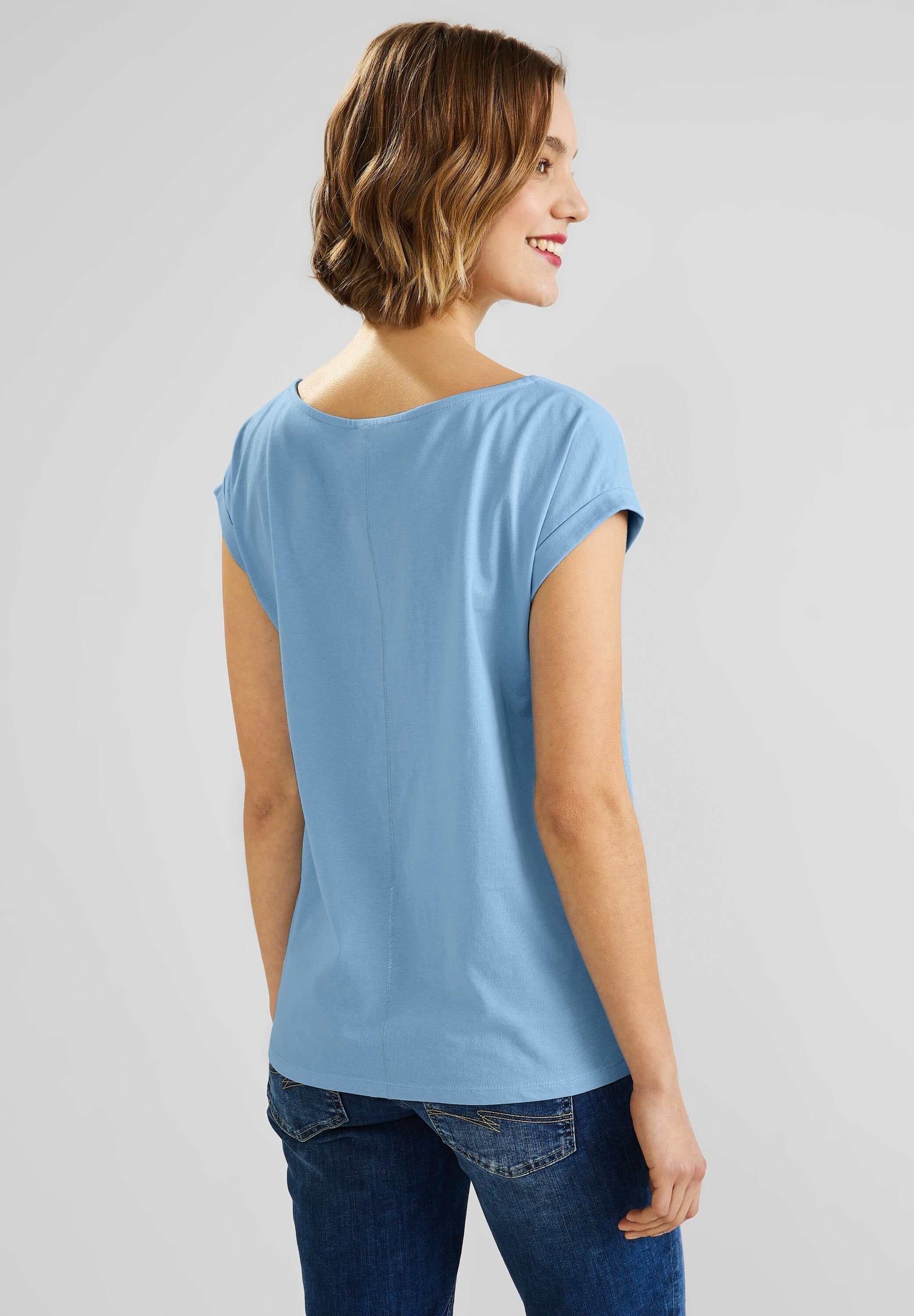 T-Shirt ONE light aus Baumwolle reiner STREET splash blue