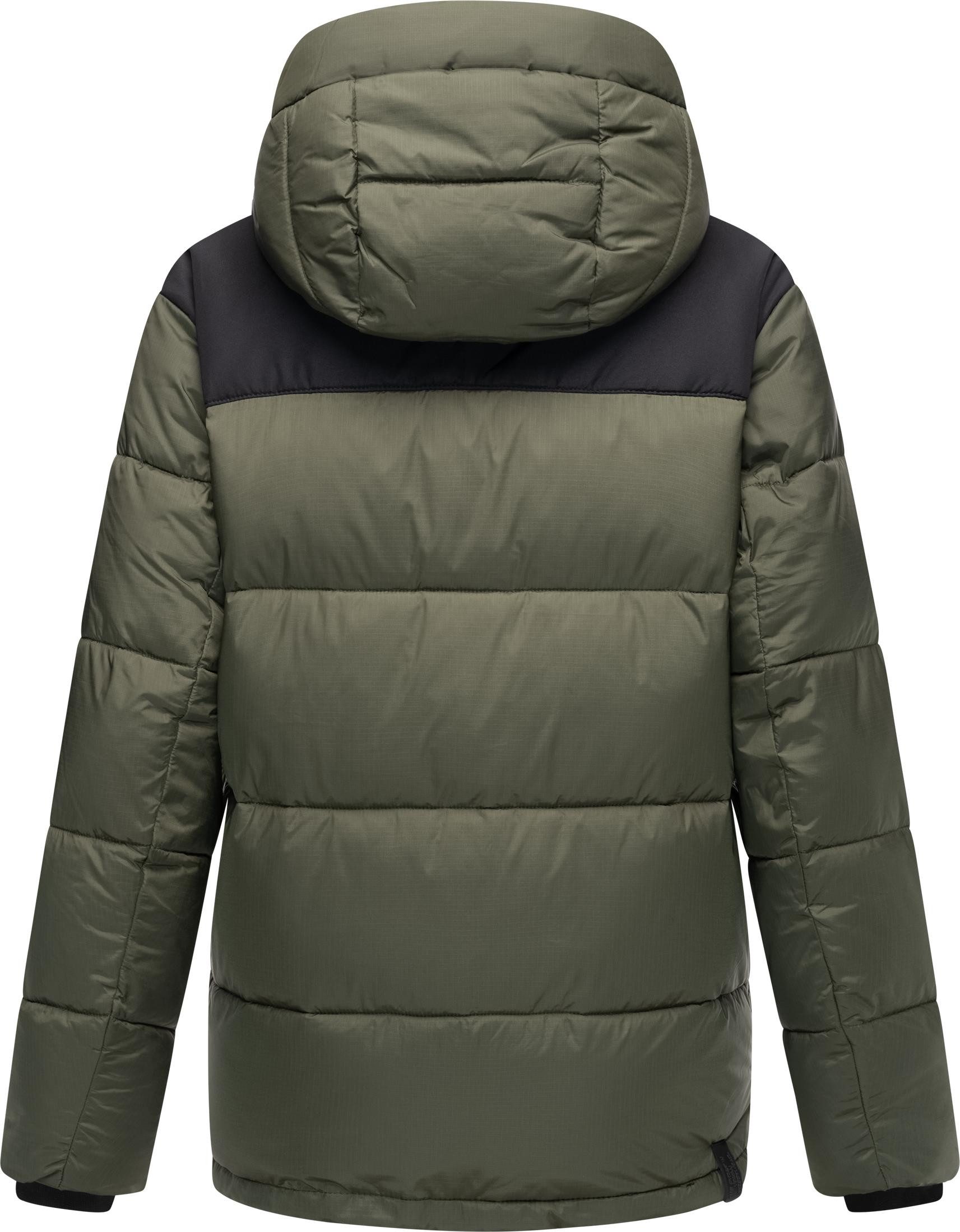 Ragwear Anorak Wikesh stylische Winter Steppjacke mit Colourblocking