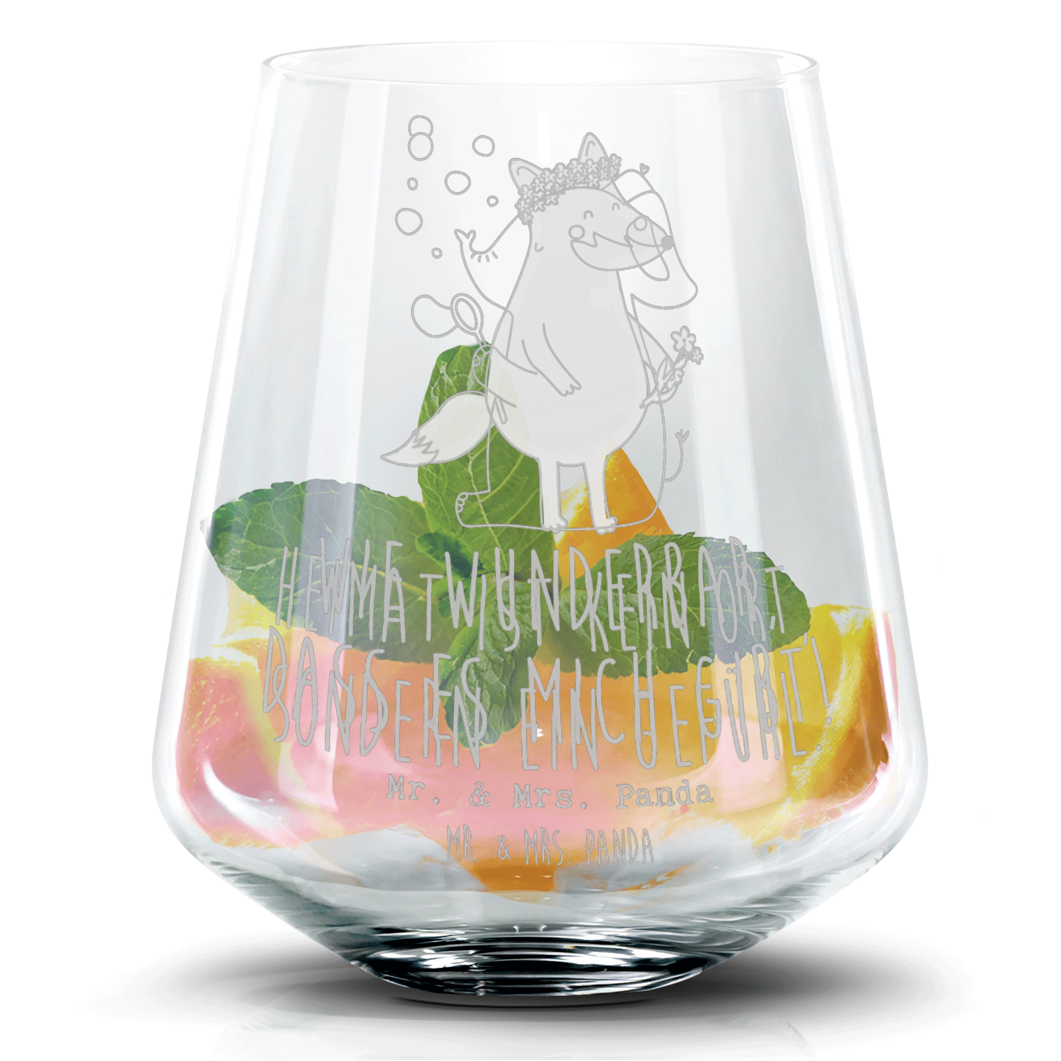 Mr. & Mrs. Panda Cocktailglas Elefant Seifenblasen - Transparent - Geschenk, Tiermotive, Cocktail G, Premium Glas, Einzigartige Gravur