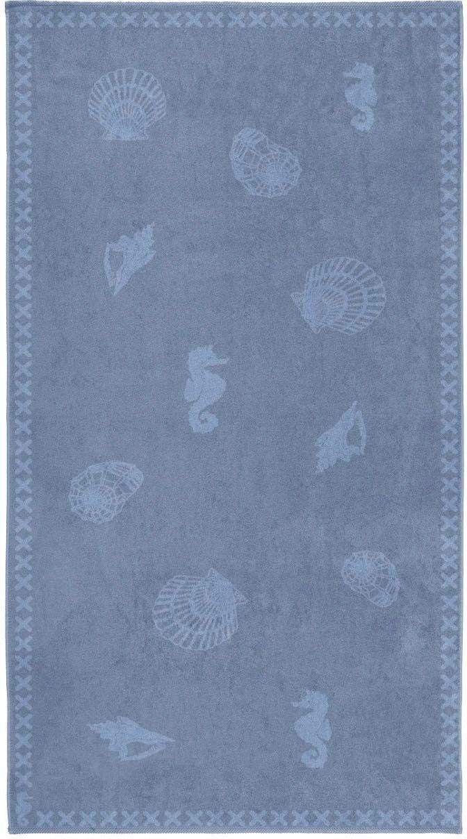 Seahorse Strandtuch Shells, Jacquard-Velours (1-St), mit Meeres Motiven