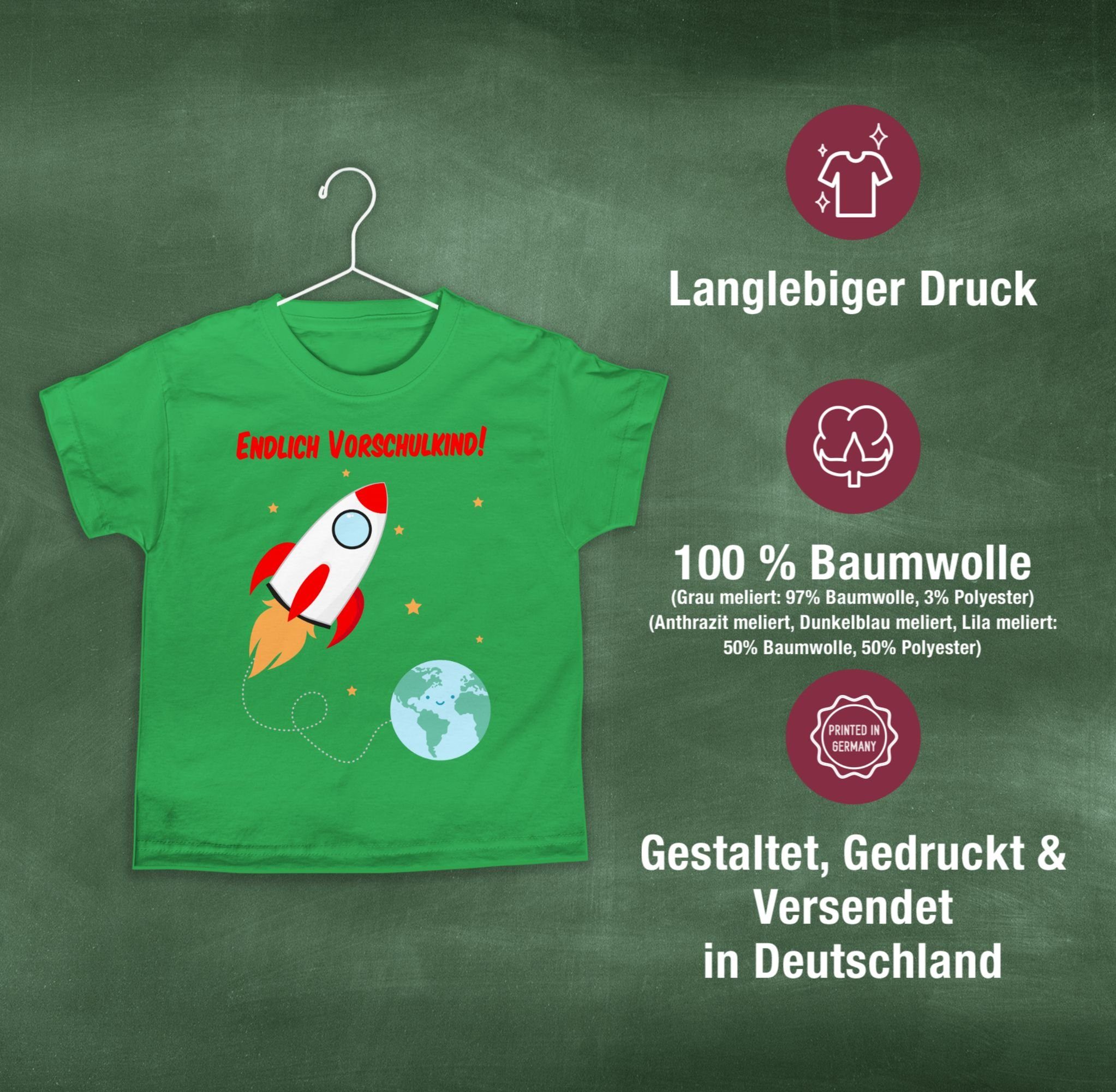 T-Shirt 3 Grün Vorschulkinder Geschenke Vorschulkind Rakete Shirtracer Endlich