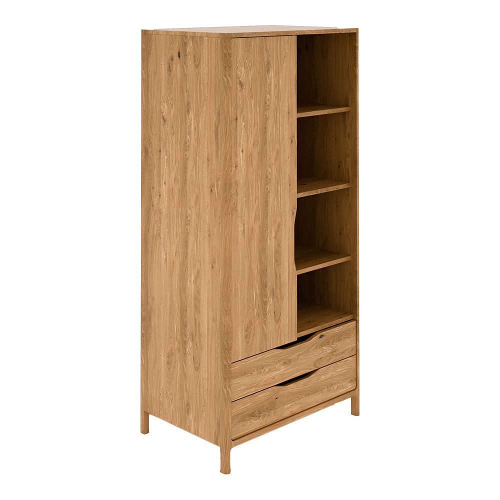 Lomadox Kleiderschrank THORNBURY-165 Schlafzimmerschrank, Wildeiche massiv geölt, montiert, grifflos