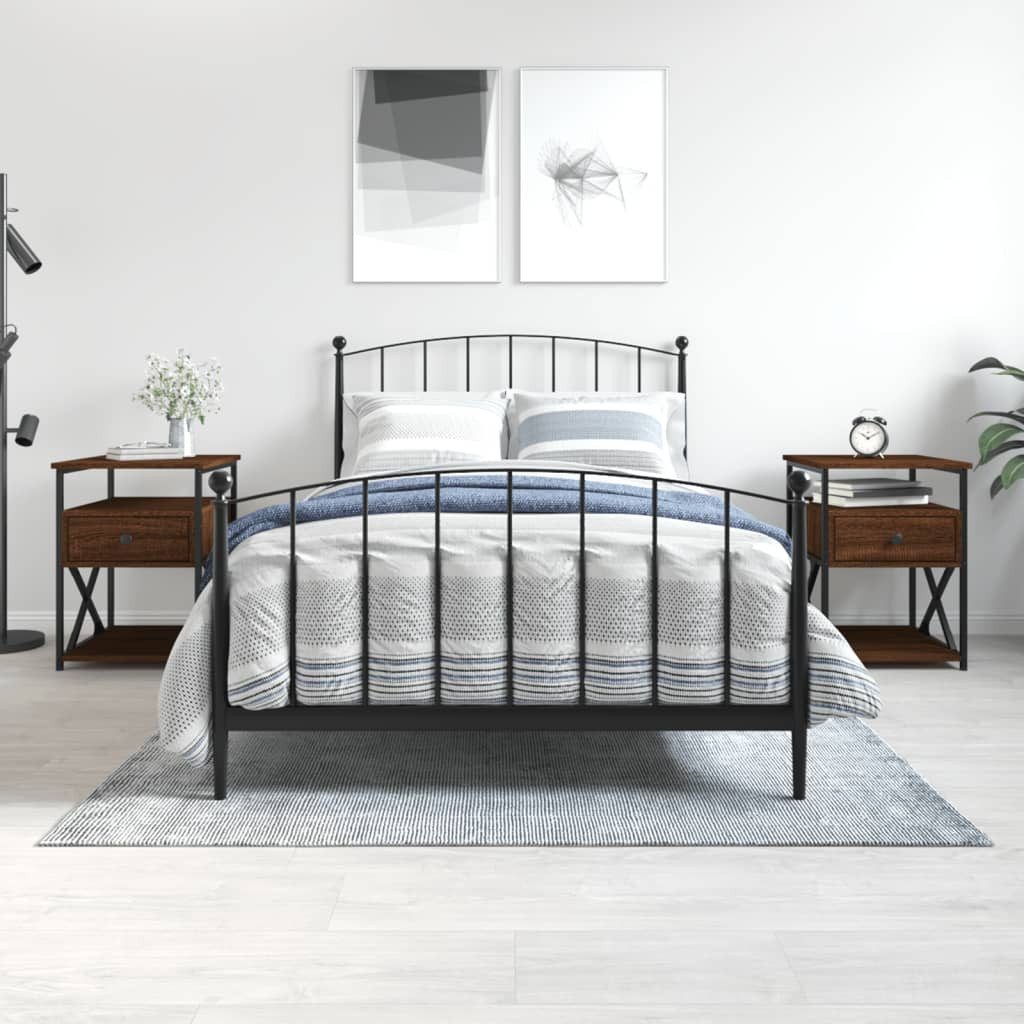 Nachttisch 40 x 42 x 55 cm Braun Eichen-Optik aus Holzwerkstoff und