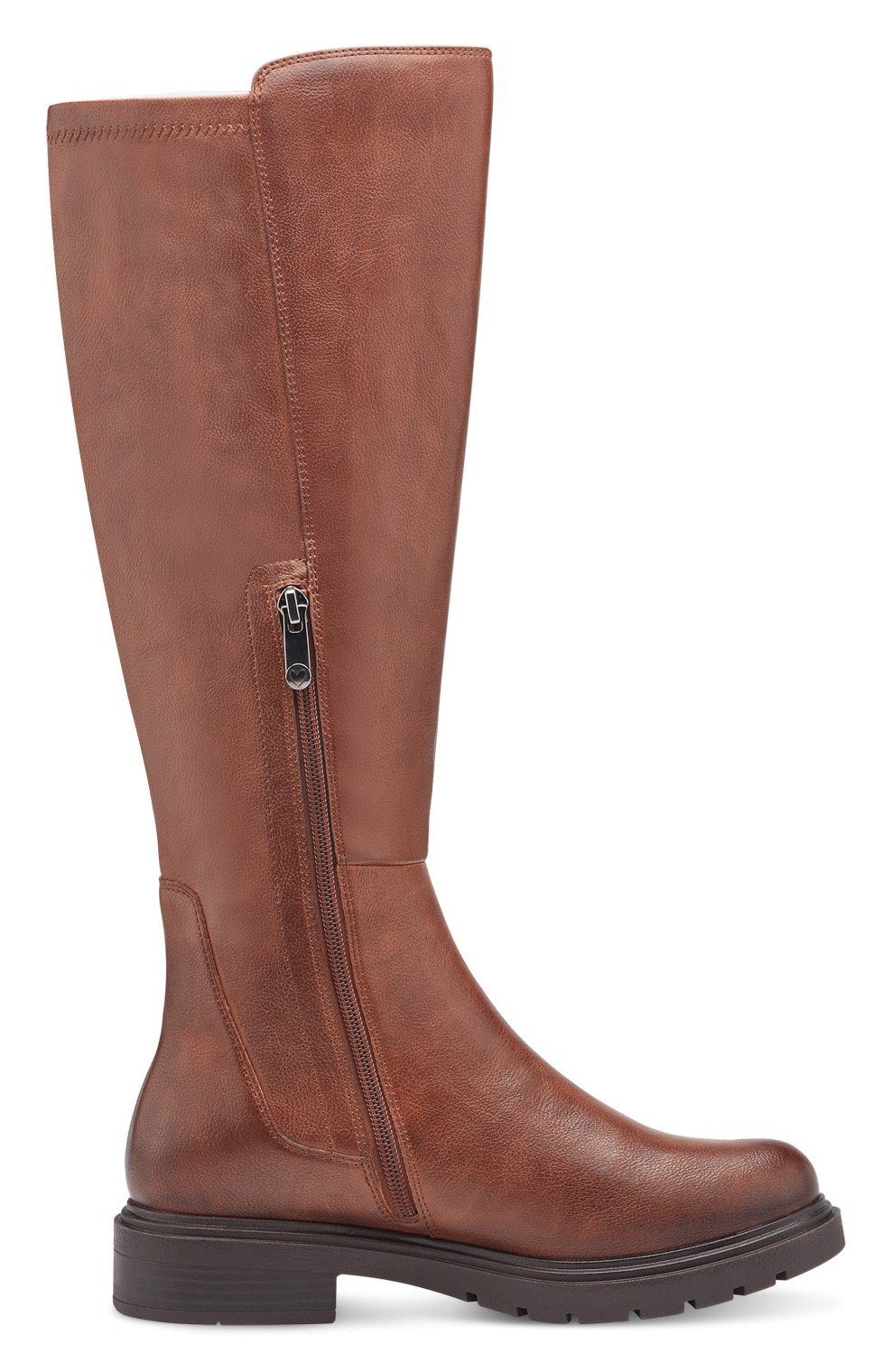 mit cognac halben TOZZI Stiefel MARCO Reißverschluss