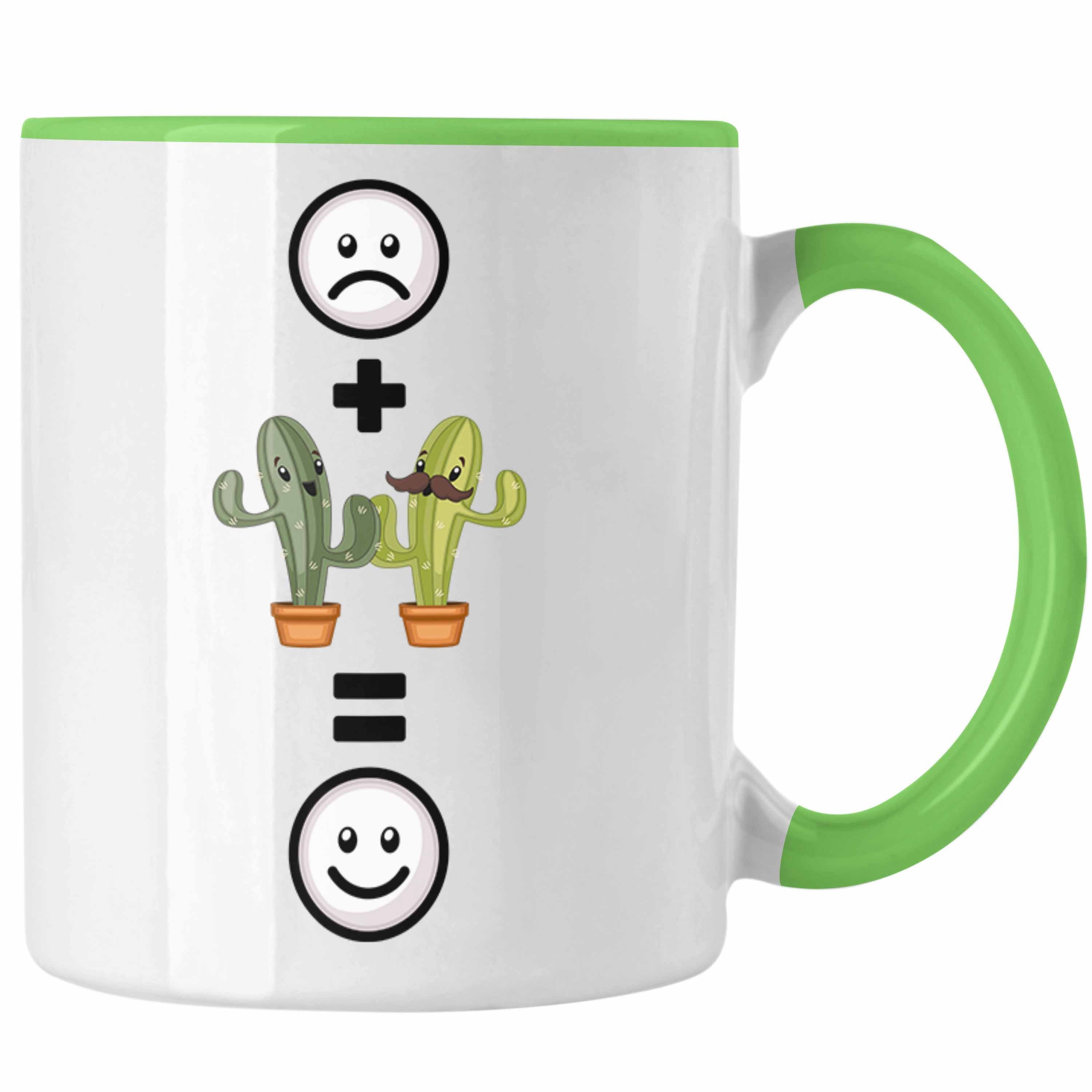 Trendation Tasse Kaktus Tasse Geschenk für Kaktus-Liebhaber Lustige Geschenkidee :(K Grün