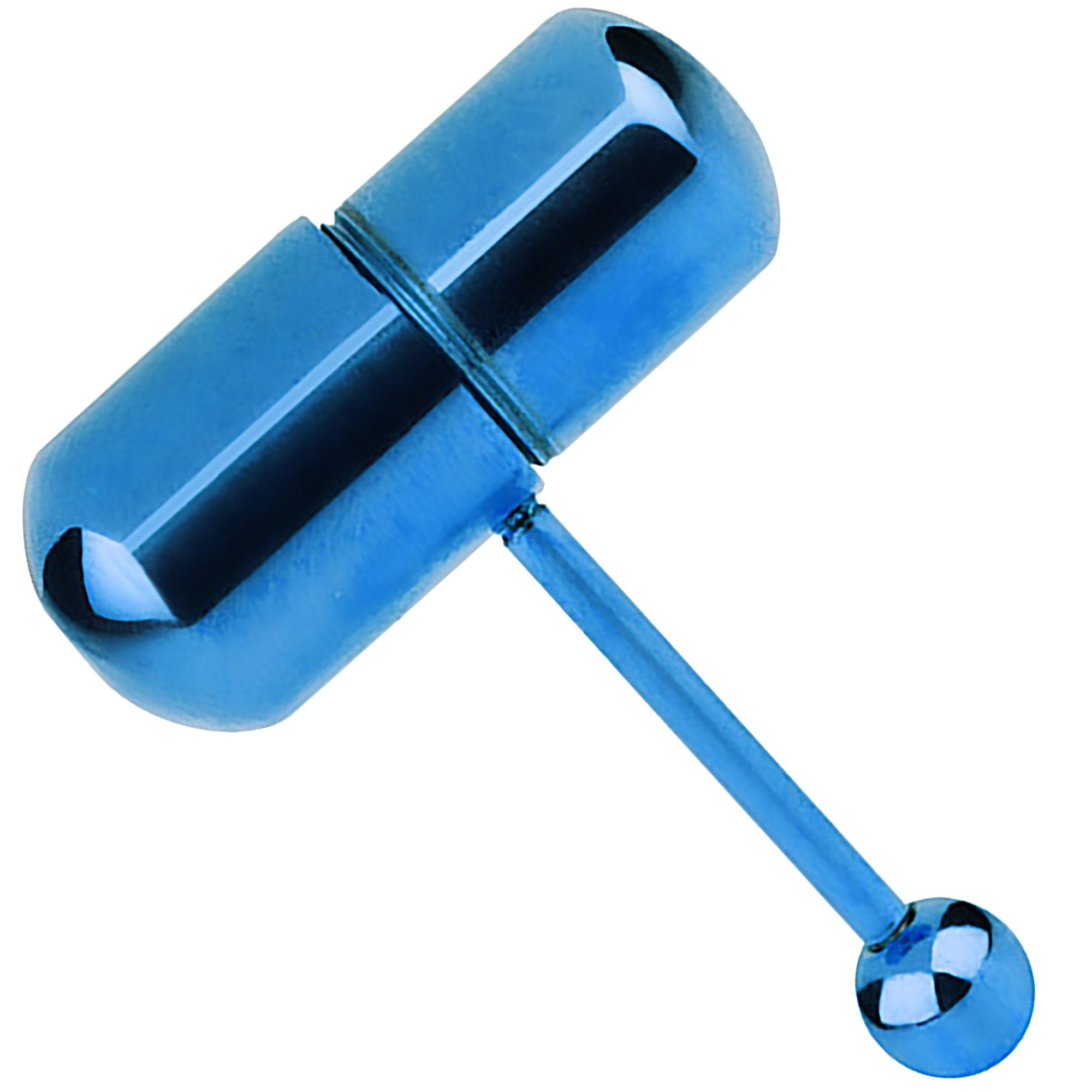 Hantel Piercing-Set Vibrierendes Barbell Stab Blau Piercingfaktor Kugel Tragus Taffstyle Helix Intim Oral Stecker Zungenpiercing Fun, Ohrpiercing