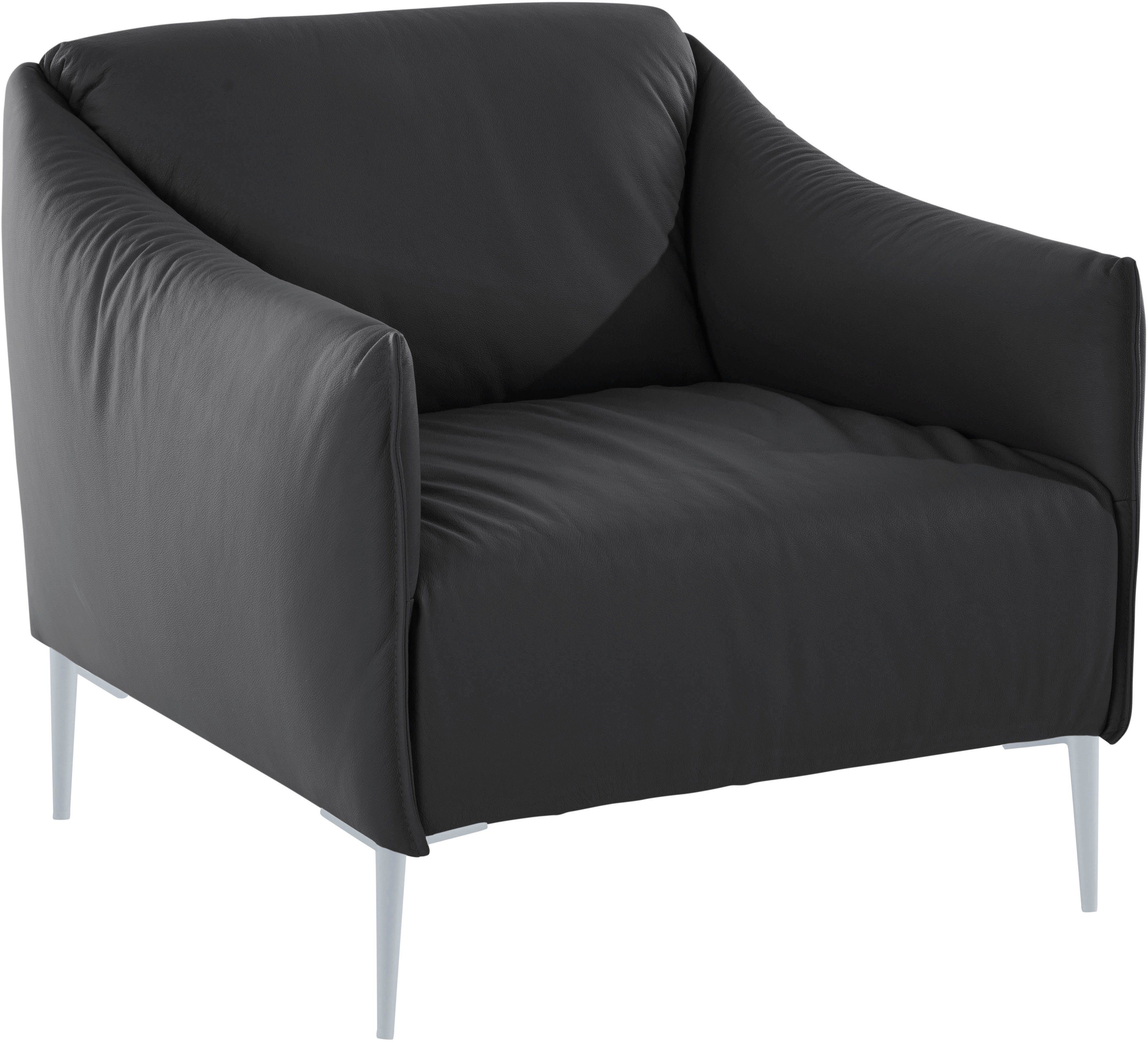 W.SCHILLIG Cocktailsessel sally Designsessel, zeitlos und bequem, tolle Verarbeitungsdetails, mit Metallfüßen in Silber matt