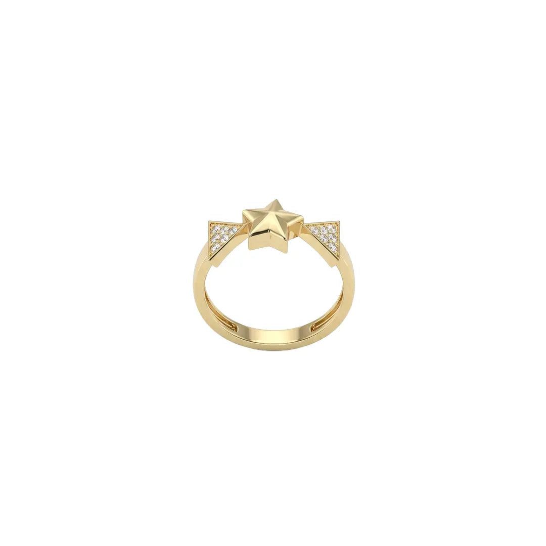 Goldring Suzan Gold® 375 Echtgold Ring für Damen mit Sternmotiv und Zirkonia