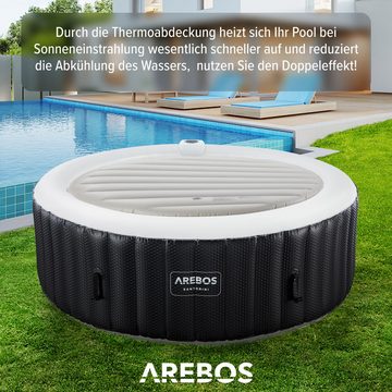 Arebos Pool-Abdeckplane Thermoabdeckung für Whirlpools, schwarz, Whirlpoolzubehör für Pools