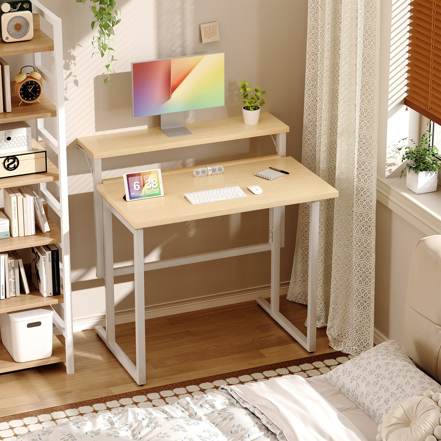 HOMALL Schreibtisch Klappbarer Schreibtisch mit Monitorhalterung Gaming-Schreibtisch (80 cm breiter mehrstufiger Notebook-Schreibtisch, bequem zusammenklappbar)