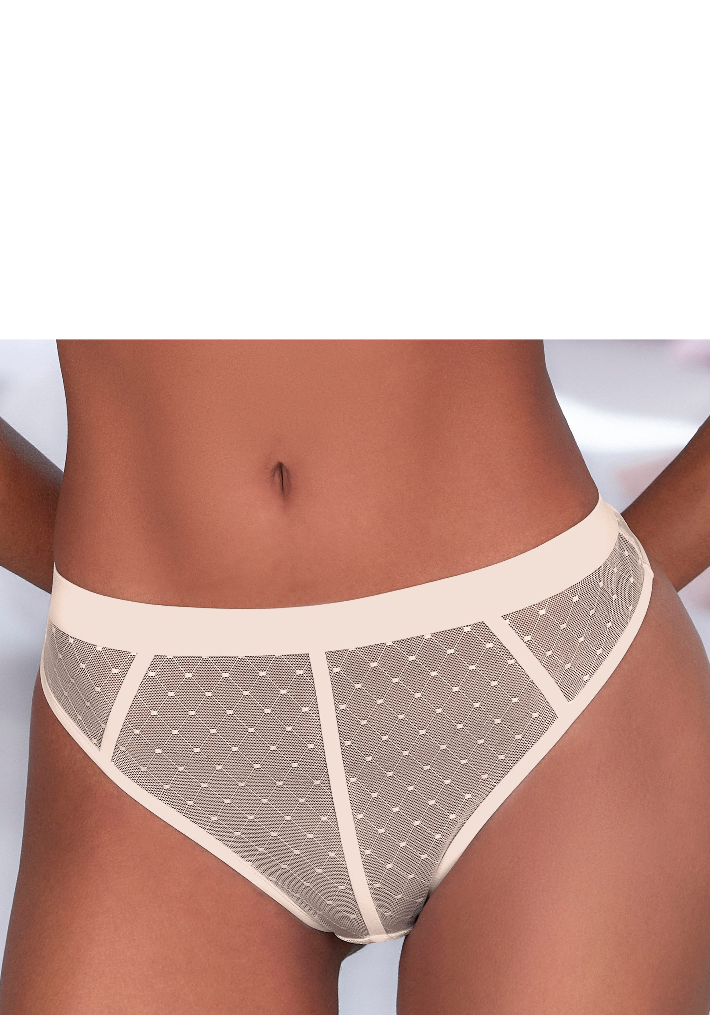 Vivance by Lascana String Ava aus transparentem Mesh in Pünktchen-Optik, transparente Unterwäsche