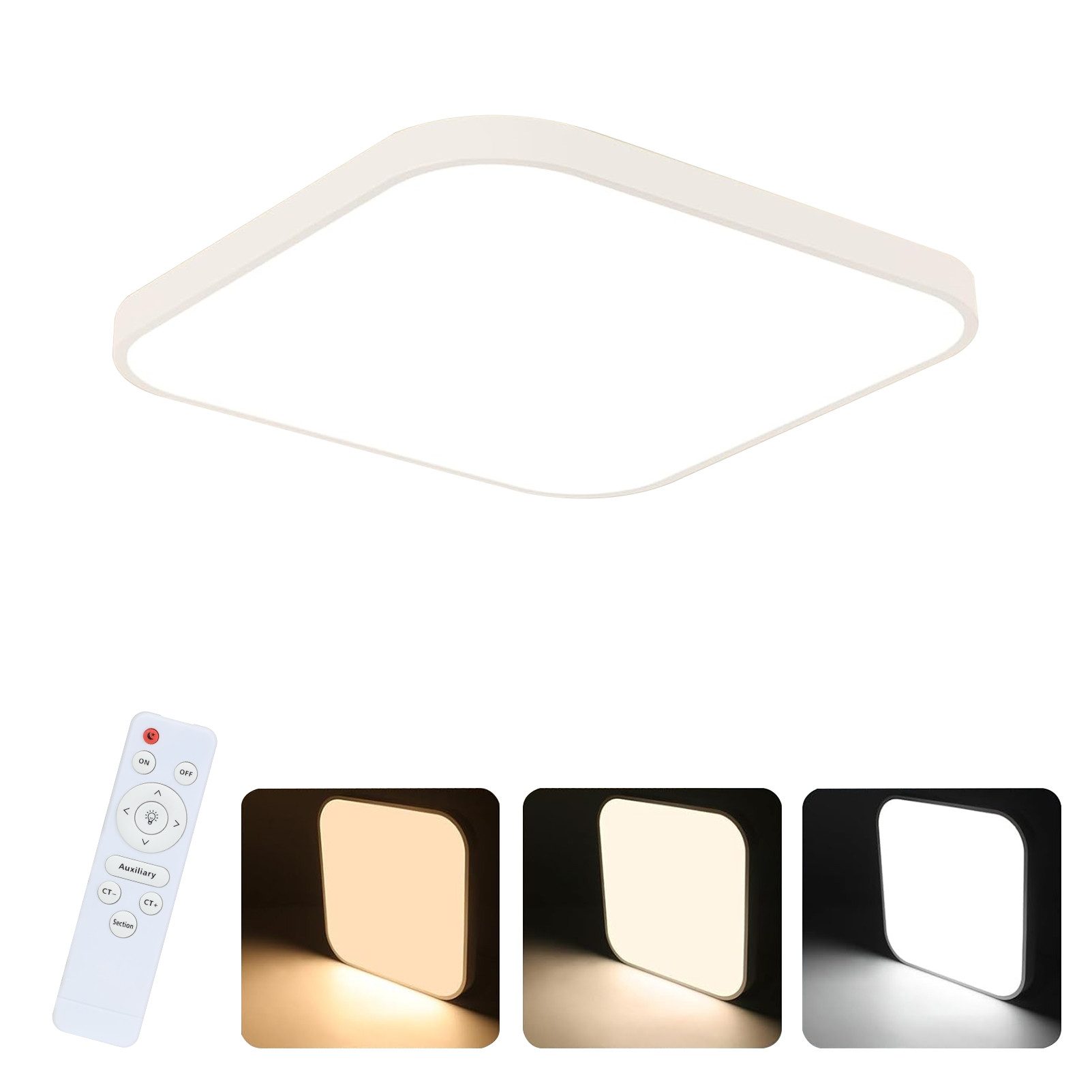 ZMH LED Deckenleuchte Wohnzimmer 27CM Quadratisch günstig online kaufen