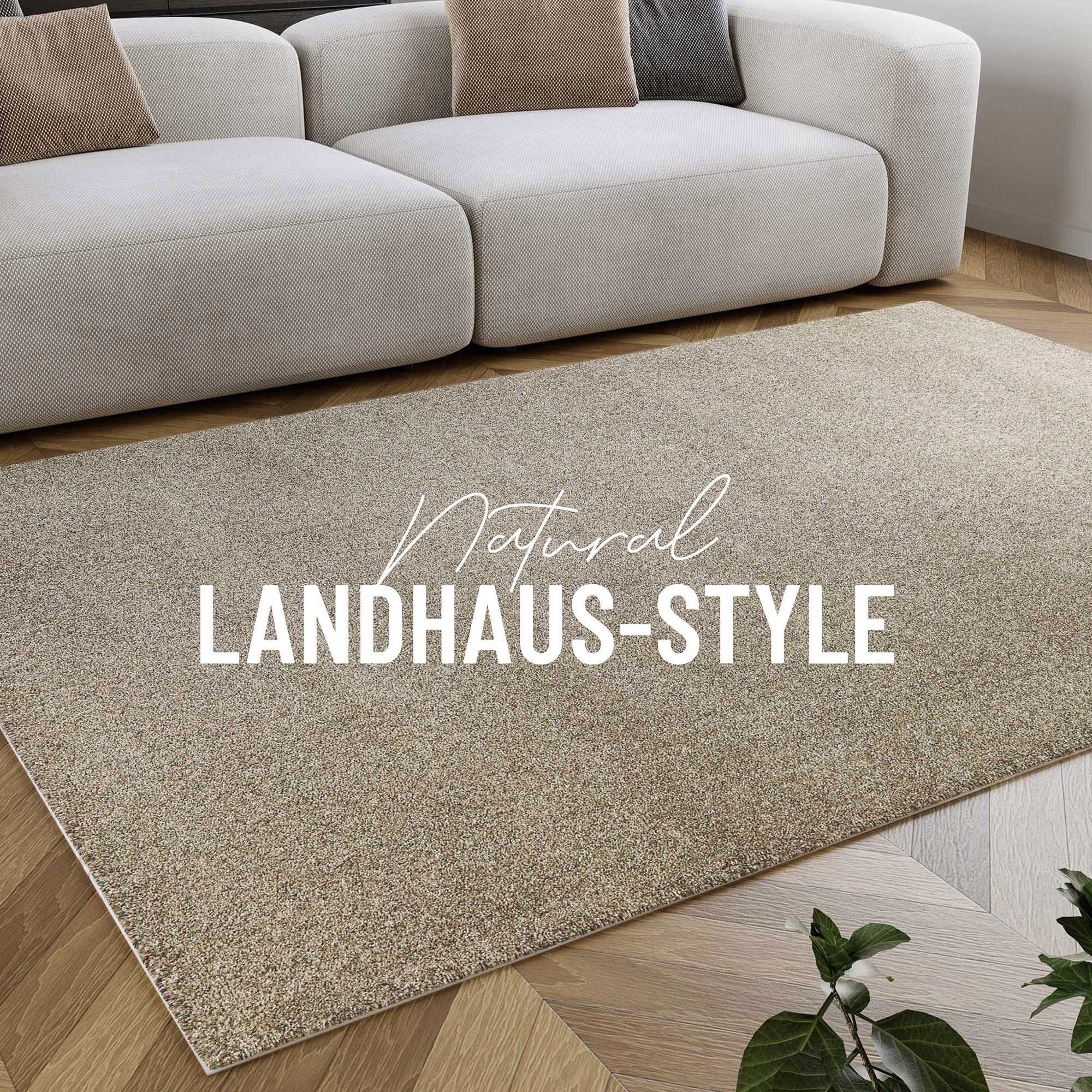 Wecon home Hochflor-Teppich Manta, quadratisch, Höhe: 25 mm, Langflor, maschinell gewebt, robust, Wohn- & Schlafzimmer, uni