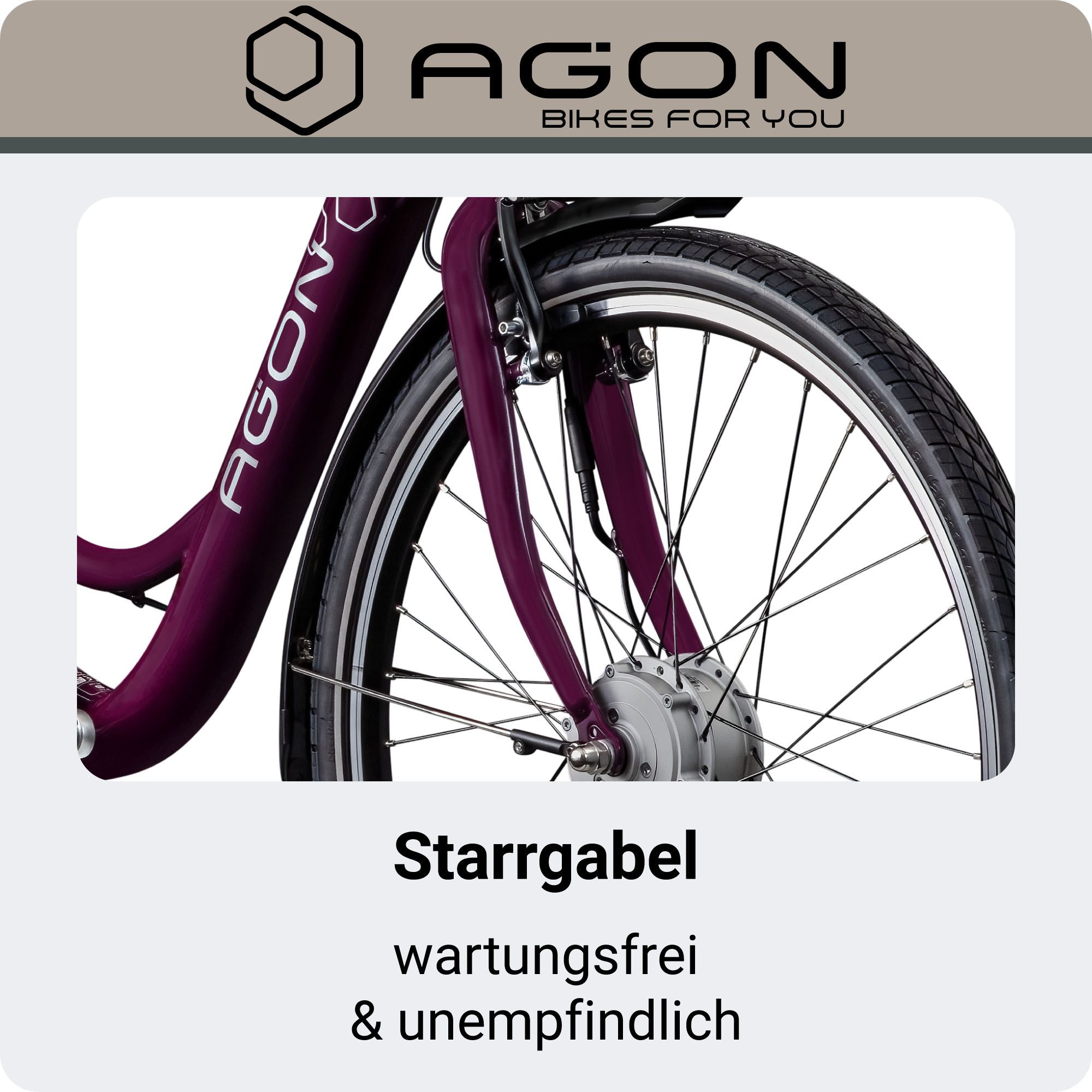 AGON E-Bike Cityrad Axis, 3 Gang, Nabenschaltung, Frontmotor, 374 Wh, Pedelec, Elektrofahrrad für Damen u. Herren