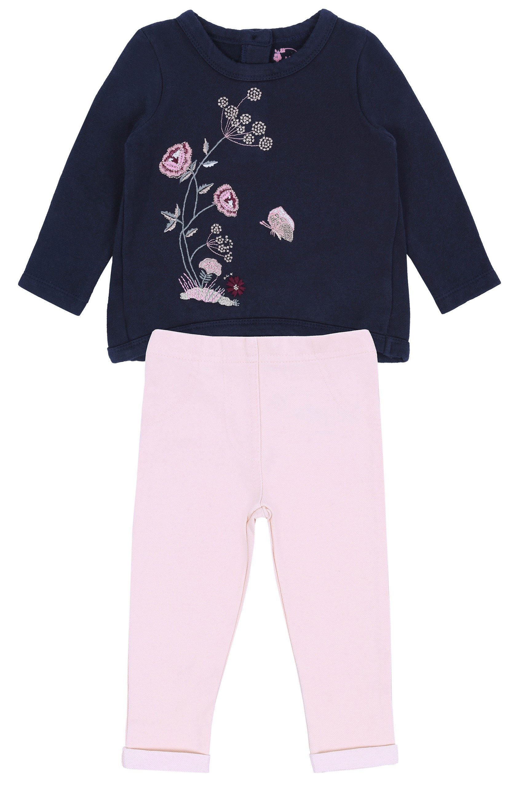 Shirt & Leggings Dunkelblaue Bluse + pinke Leggingshose 3-6 Monate