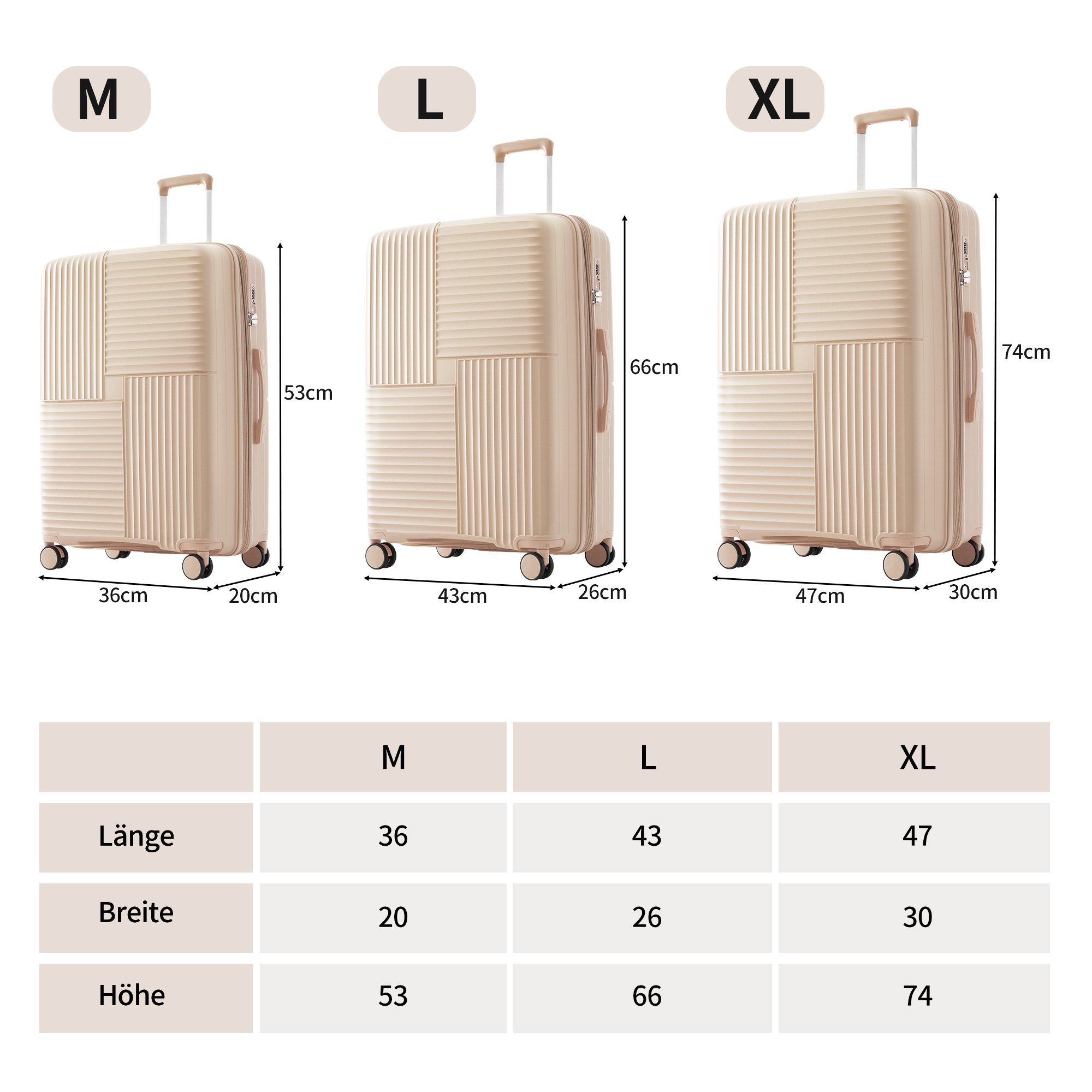 Flieks Trolleyset, 4 Rollen, (3 tlg), günstig online kaufen