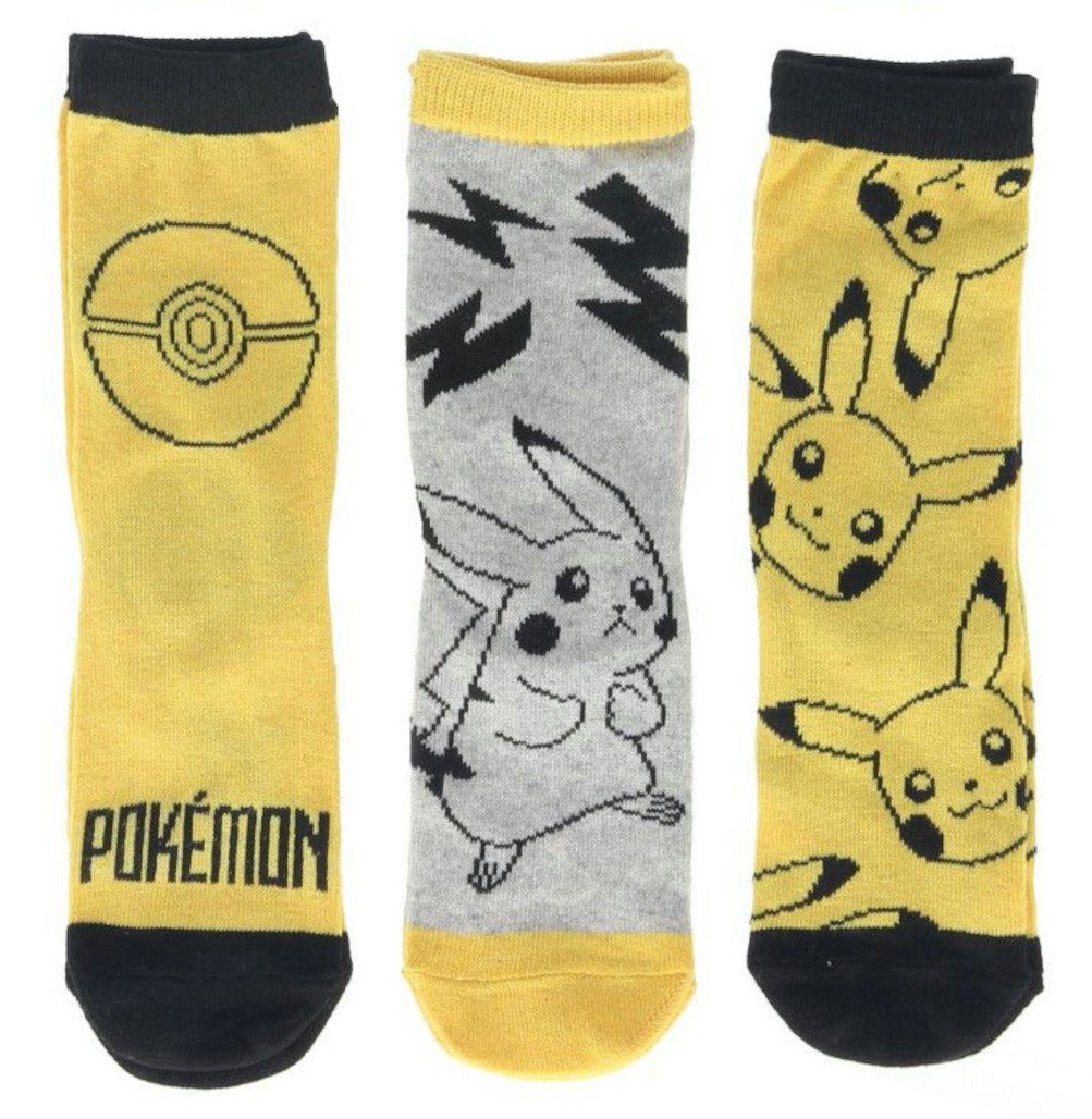 POKÉMON Шкарпетки Pikachu Kinder lange Jungen Шкарпетки Strümpfe 3er Pack (3-Paar)