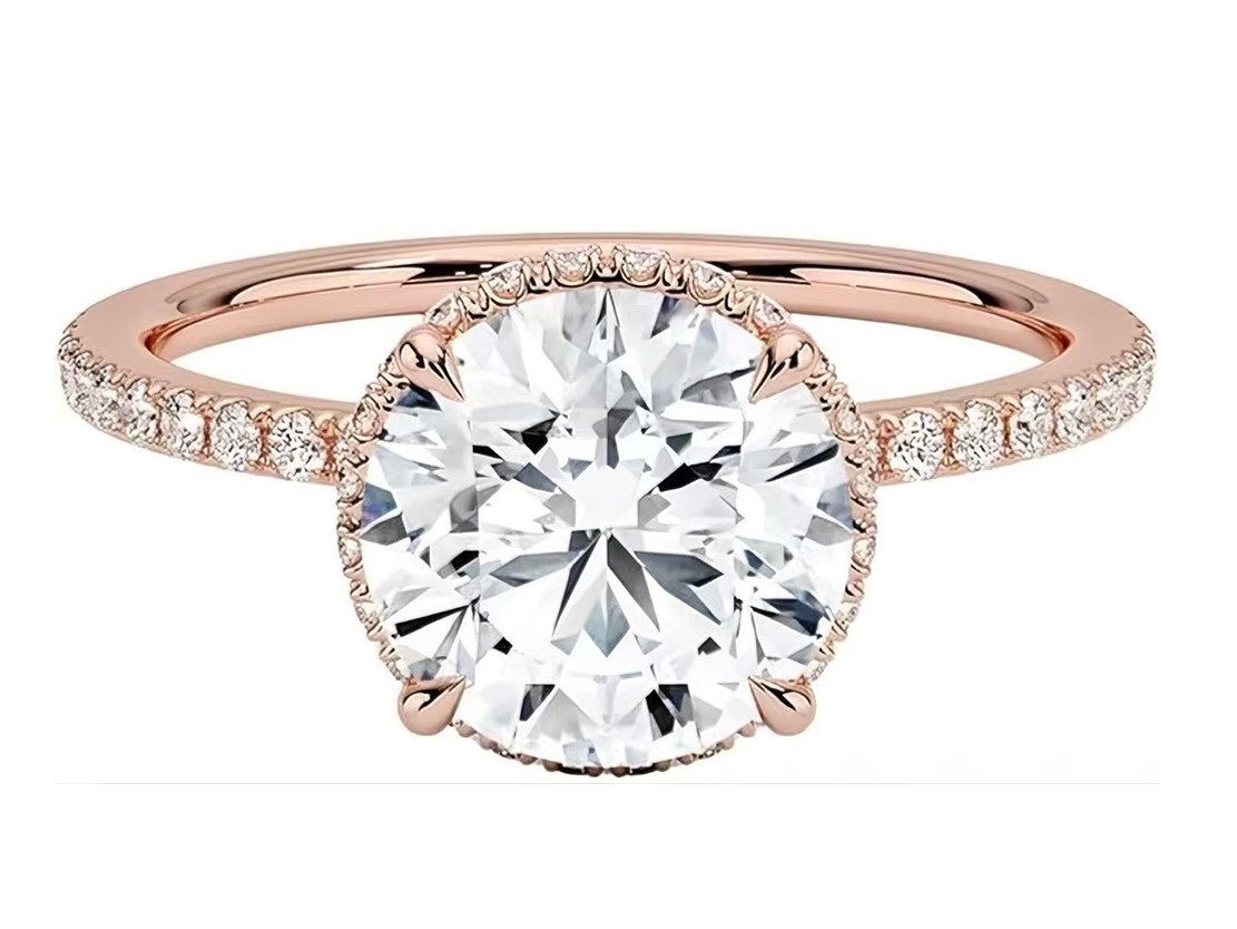 Jumpeak Trauring Ring für den Heiratsantrag,D,VS1,3EX,Labordiamant 3ct,Promise ring, Geschenk für frau,Liebes geschenk für sie,Damen geschenk
