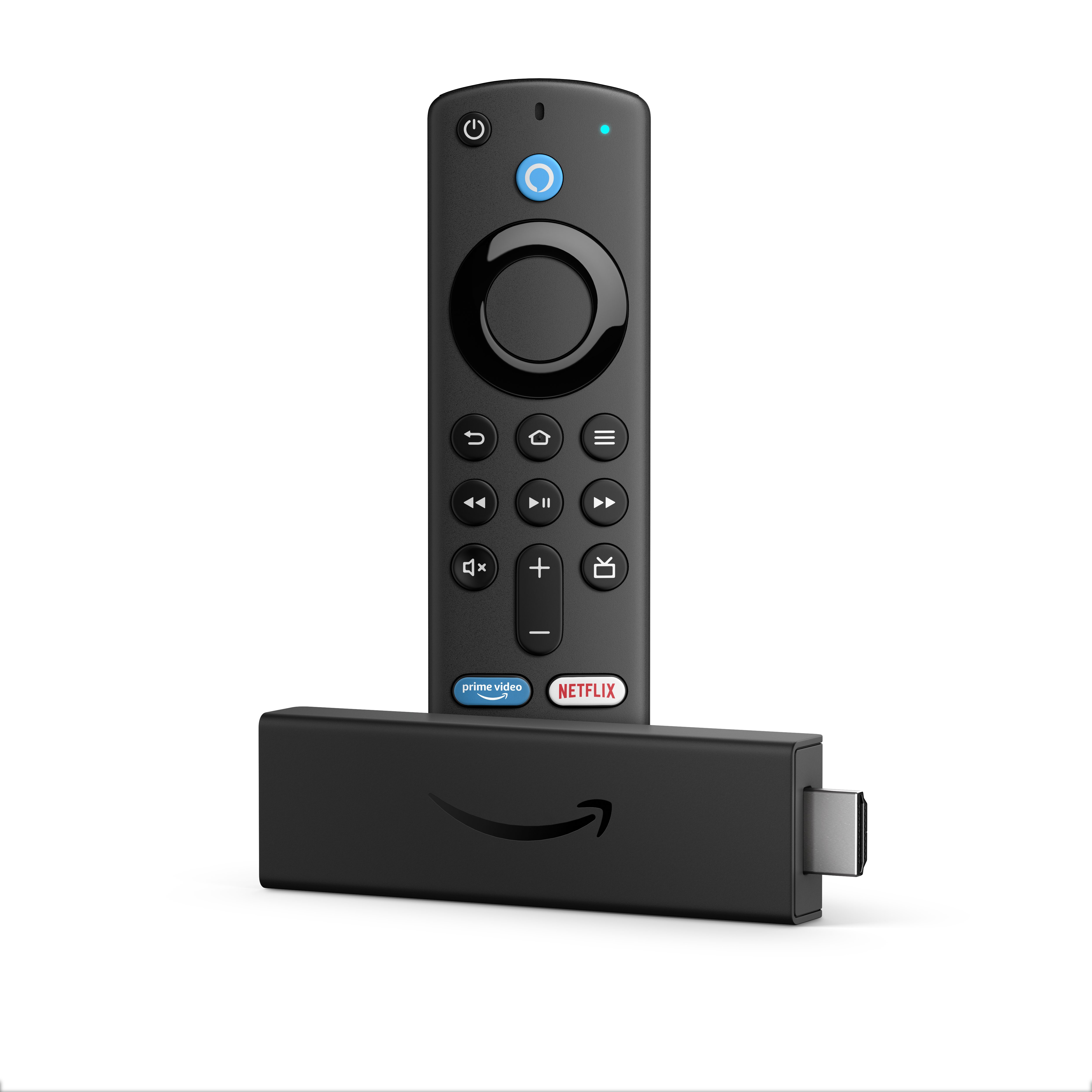 Amazon Streaming-Stick »Fire TV Stick 2021 mit Alexa-Sprachfernbedienung  (mit TV-Steuerungstasten)«, (1 St)