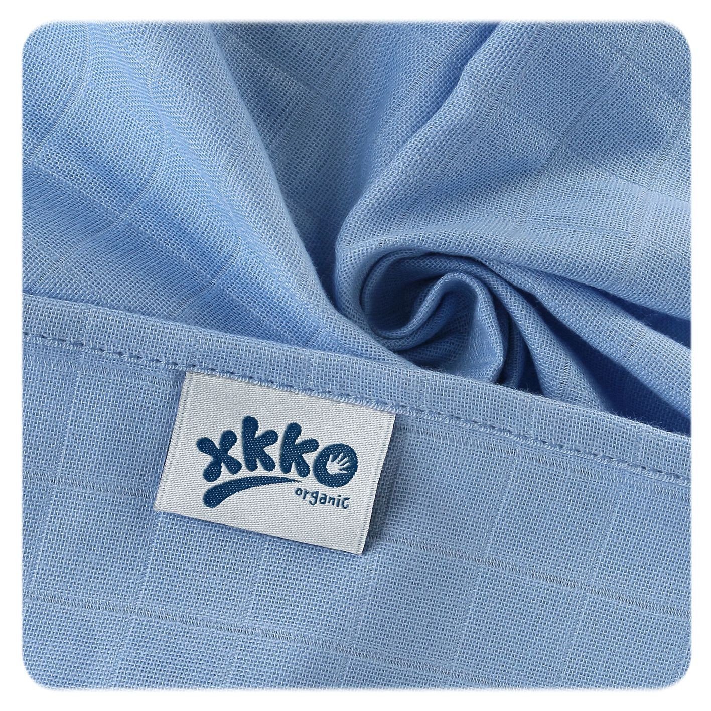 XKKO Bleu Mullwindeln 5er Set 70x70 Baby Pack Pastell (5-tlg), Spucktuch cm,