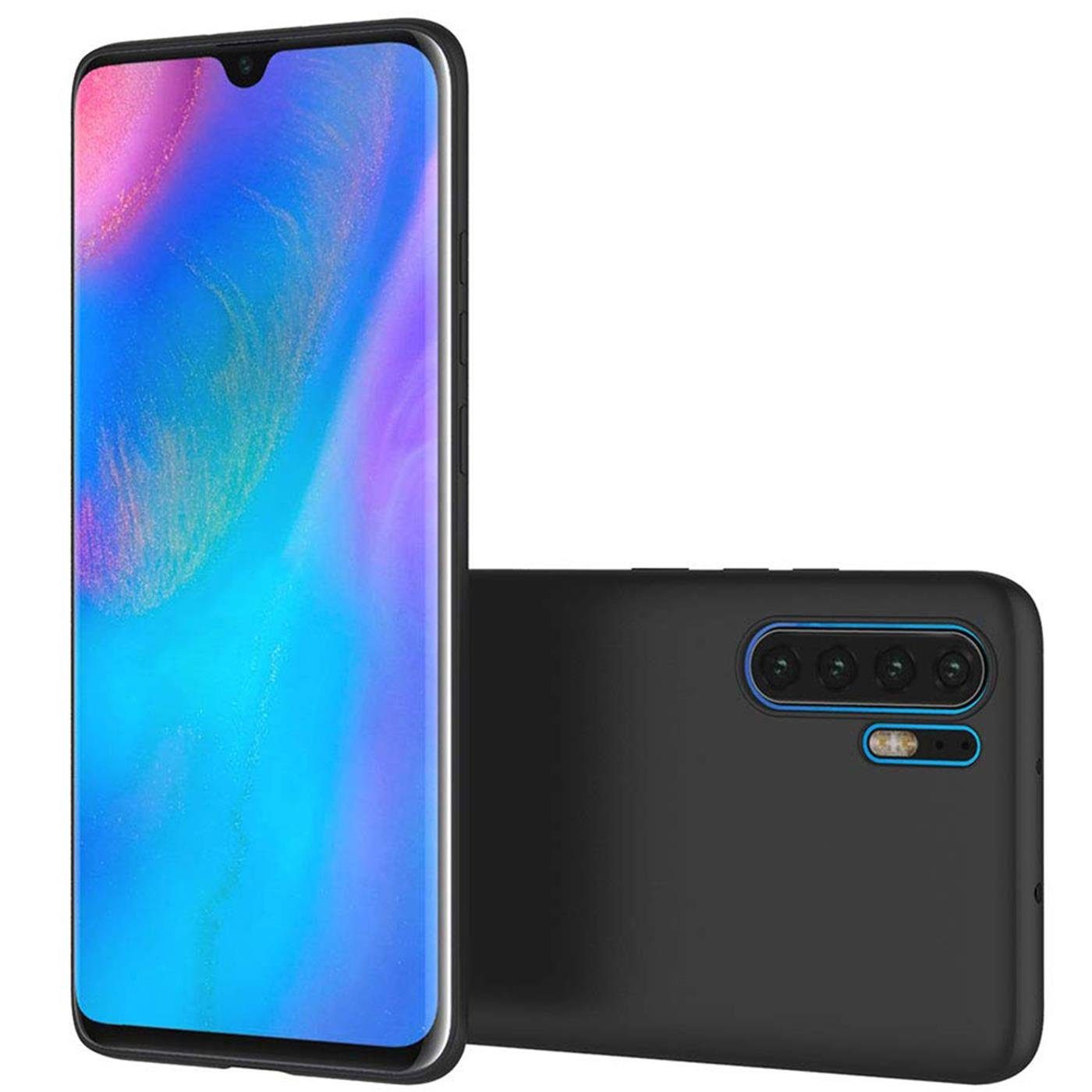 CoolGadget Handyhülle Black Series Handy Hülle für Huawei P30 Pro 6,5 Zoll, Edle Silikon Schlicht Robust Schutzhülle für Huawei P30 Pro Hülle