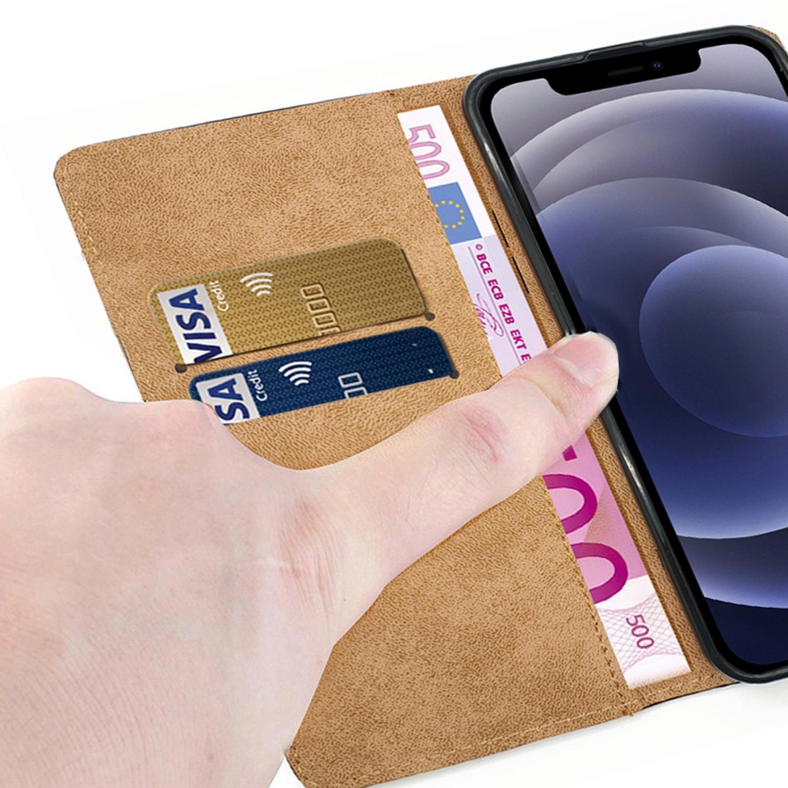 Numerva Handyhülle Bookstyle Etui Handytasche für Apple iPhone 17 Pro Max, Schutzhülle Klapphülle Flip Cover Schwarz – Bild 4 von 5