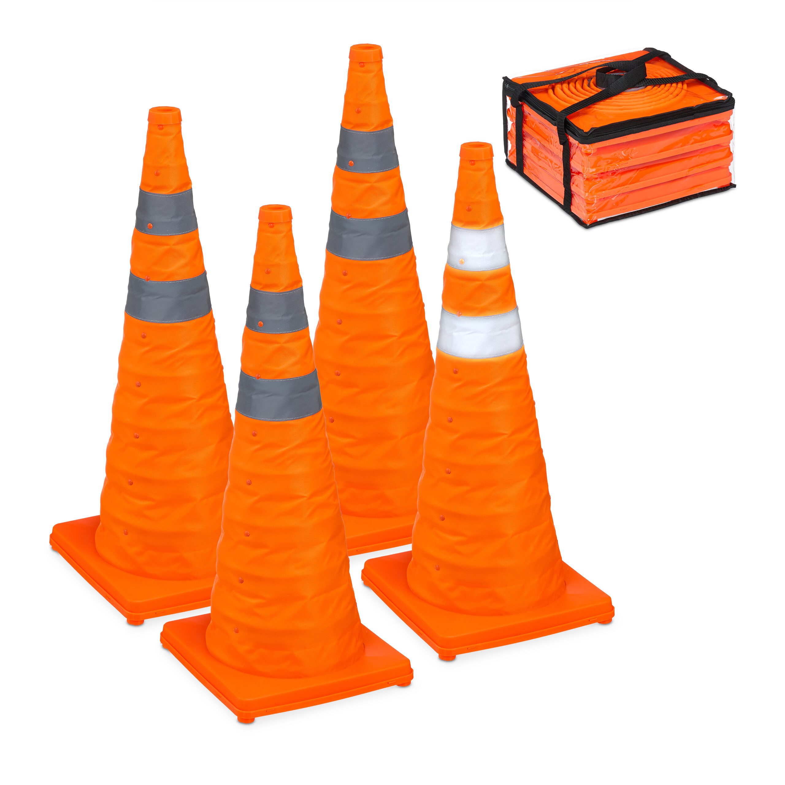 relaxdays Pylonen Faltbare Pylonen 70 cm im 4er Set