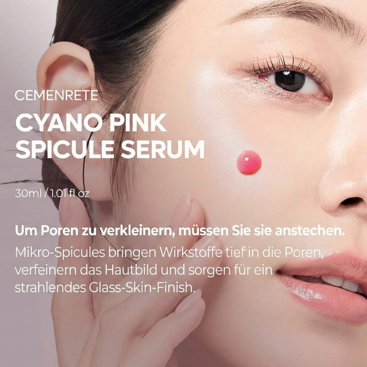 Dr.Melaxin Gesichtsserum Cemenrete Cyano Pink Spicule Serum 30ml – koreanisches Gesichtsserum mit Vitamin B12, Niacinamide & Spicule-Technologie –, K-Beauty Skincare für glatter wirkende Haut