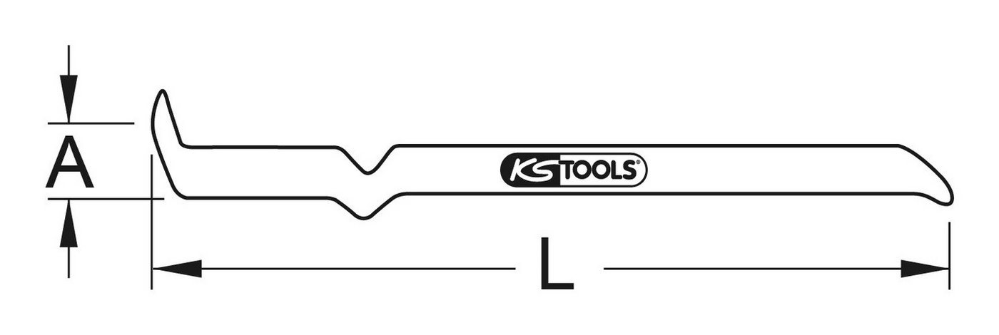 Thumbnail - KS Tools Brechstange BRONZEplus, Montierhebel schwere, gekröpfte Ausführung 600 mm
