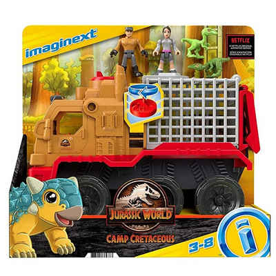 Mattel® Spielzeug-LKW Mattel HCH97 - Fisher-Price - Jurassic World - imaginext - Spielset mit Figuren, Dinosaurier-Transporter und Yaz, Camp Cretaceous