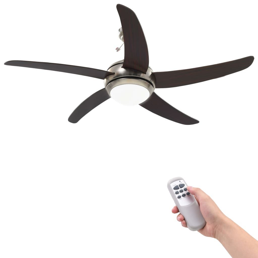vidaXL Deckenventilator 128 cm Dekorativer Deckenventilator mit Leuchtmittel 128 cm Braun