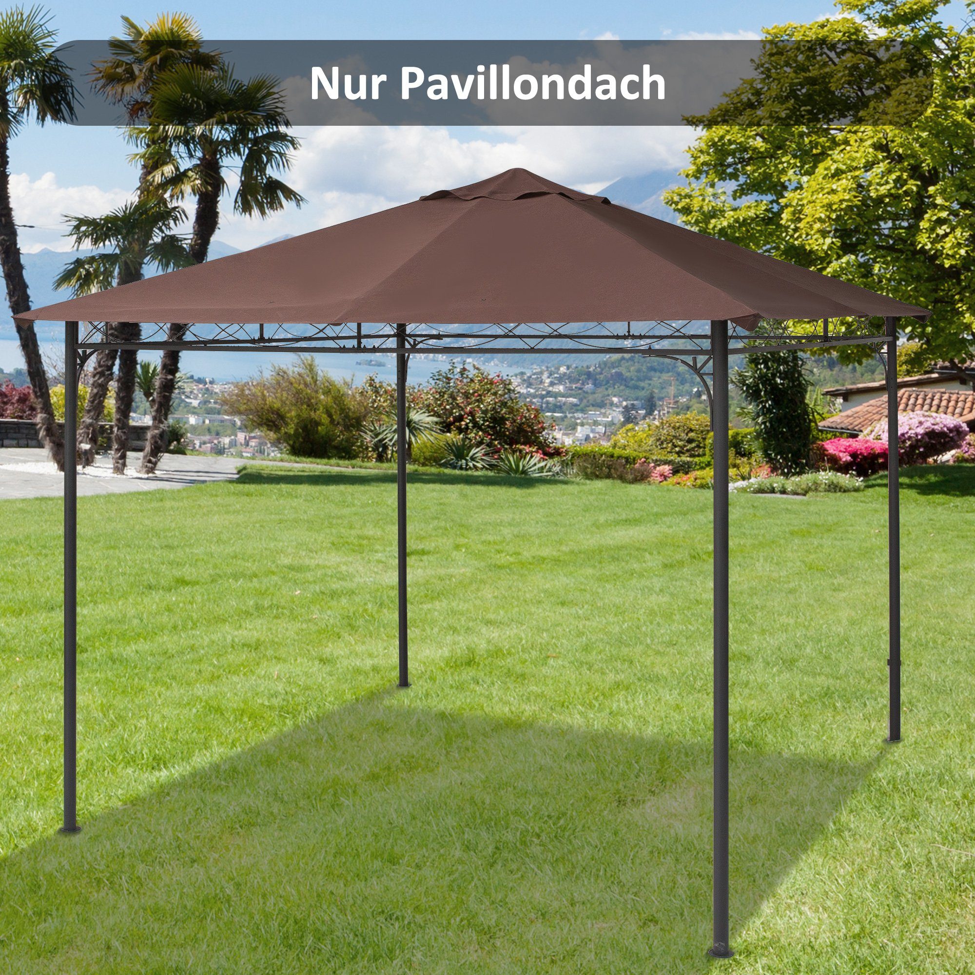 Thumbnail - Outsunny Pavillon-Ersatzdach Outsunny Pavillondach, Ersatzdach, Pavillonabdeckung, Kaffee, 295 x 295 cm (Ersatzdach, Pav...