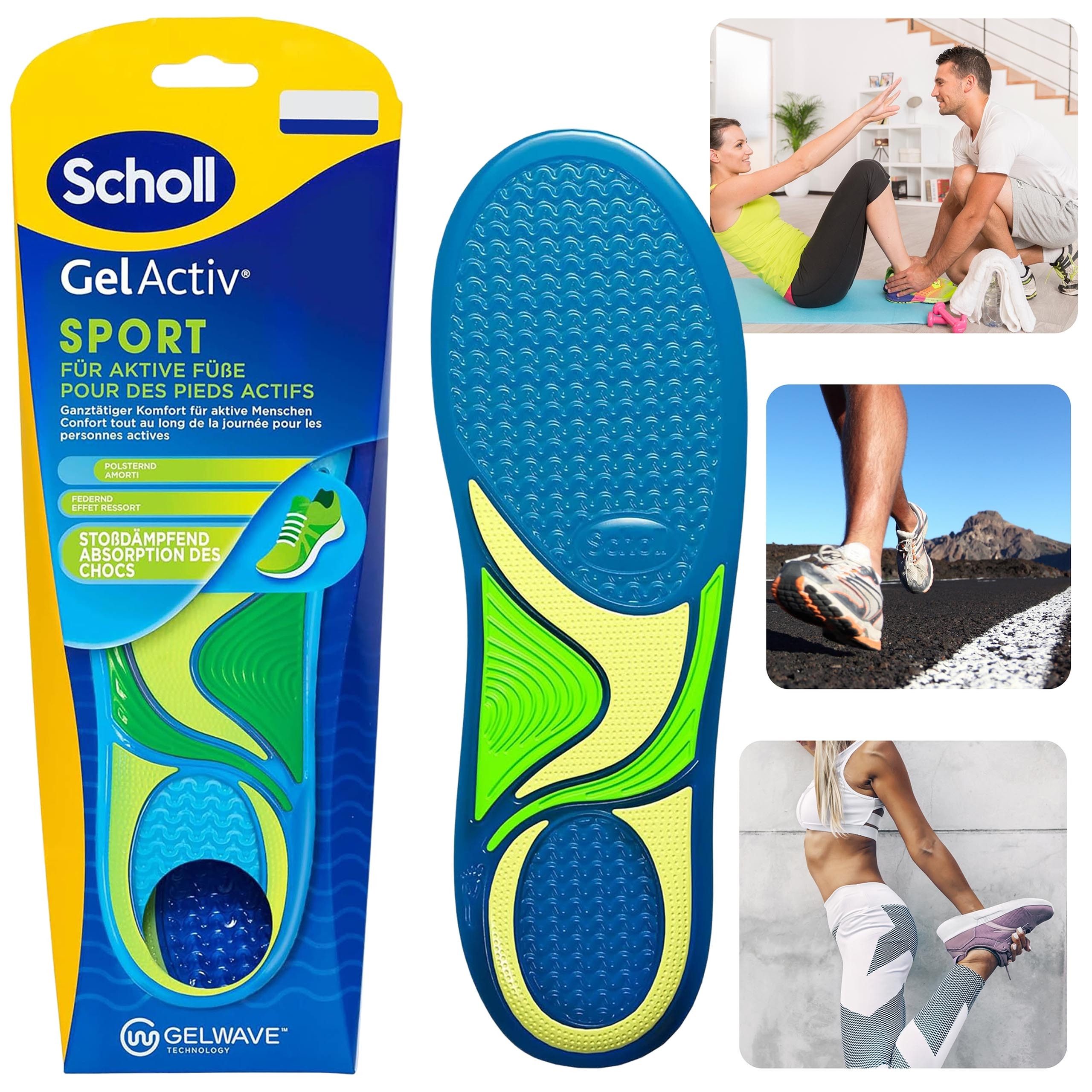 Scholl Gelsohlen SCHOLL GelActiv Sport Gel Einlegesohlen für Sportschuhe, Dämpfung
