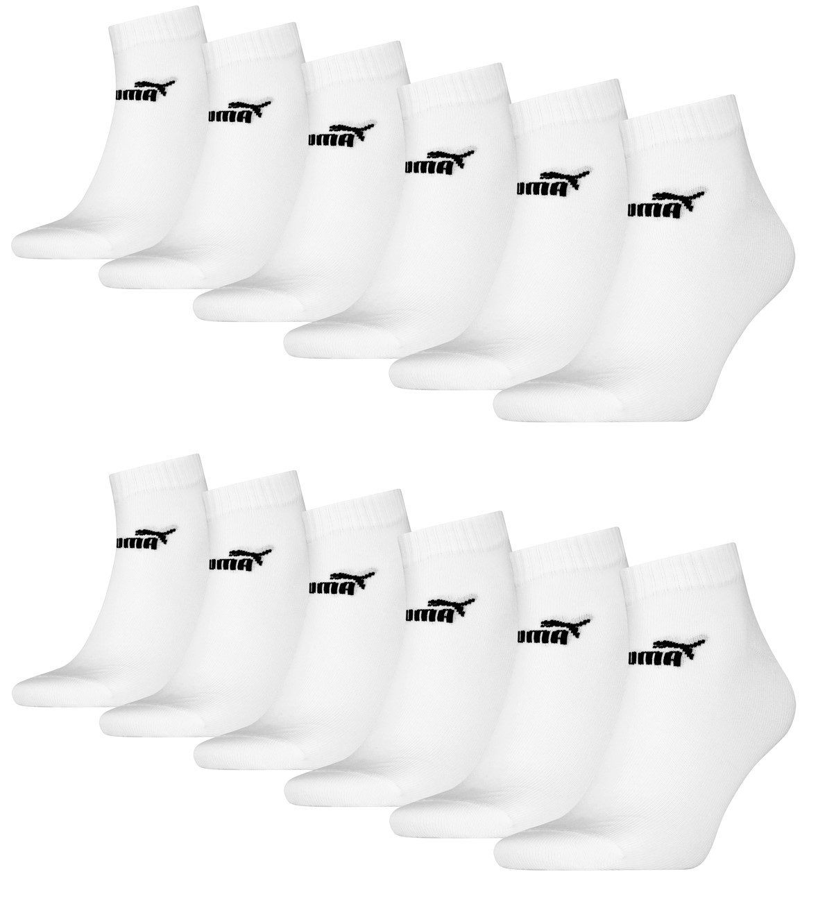 Sportsocken PUMA Quarter Socken Sneaker knöchelhoch für Damen Herren 12er Pack