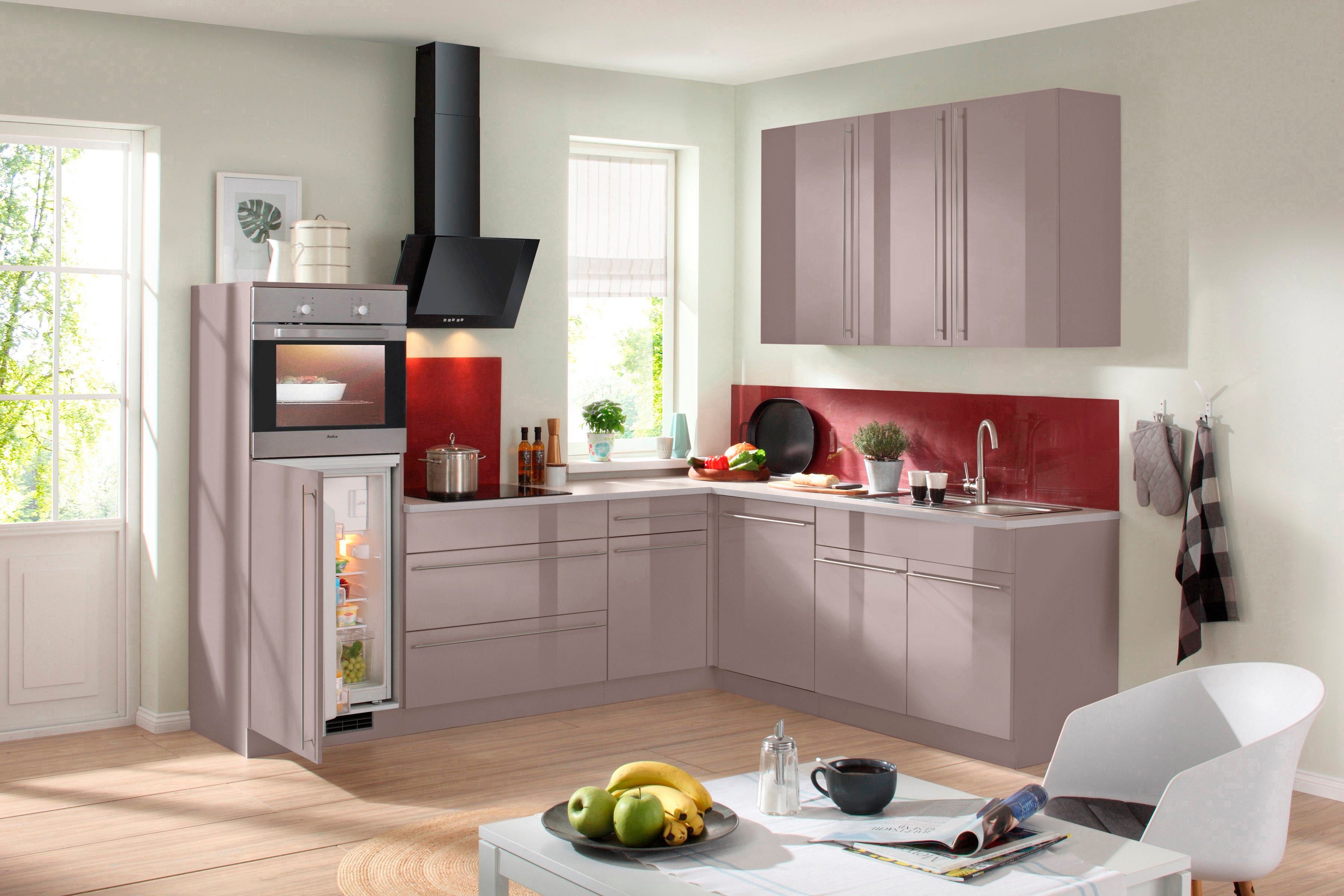 wiho Küchen Winkelküche Chicago, TOPSELLER, ohne E-Geräte, Stellbreite 260/220 cm