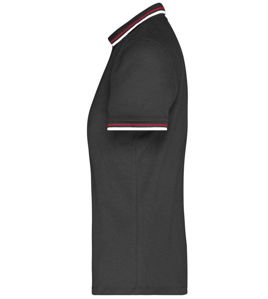 James & Nicholson Poloshirt Doppelpack Damen Polo-Shirt coldblack mit UV-Schutz JN965 (Spar-Set, 2er-Pack) Kontraststreifen an Kragen und Ärmel