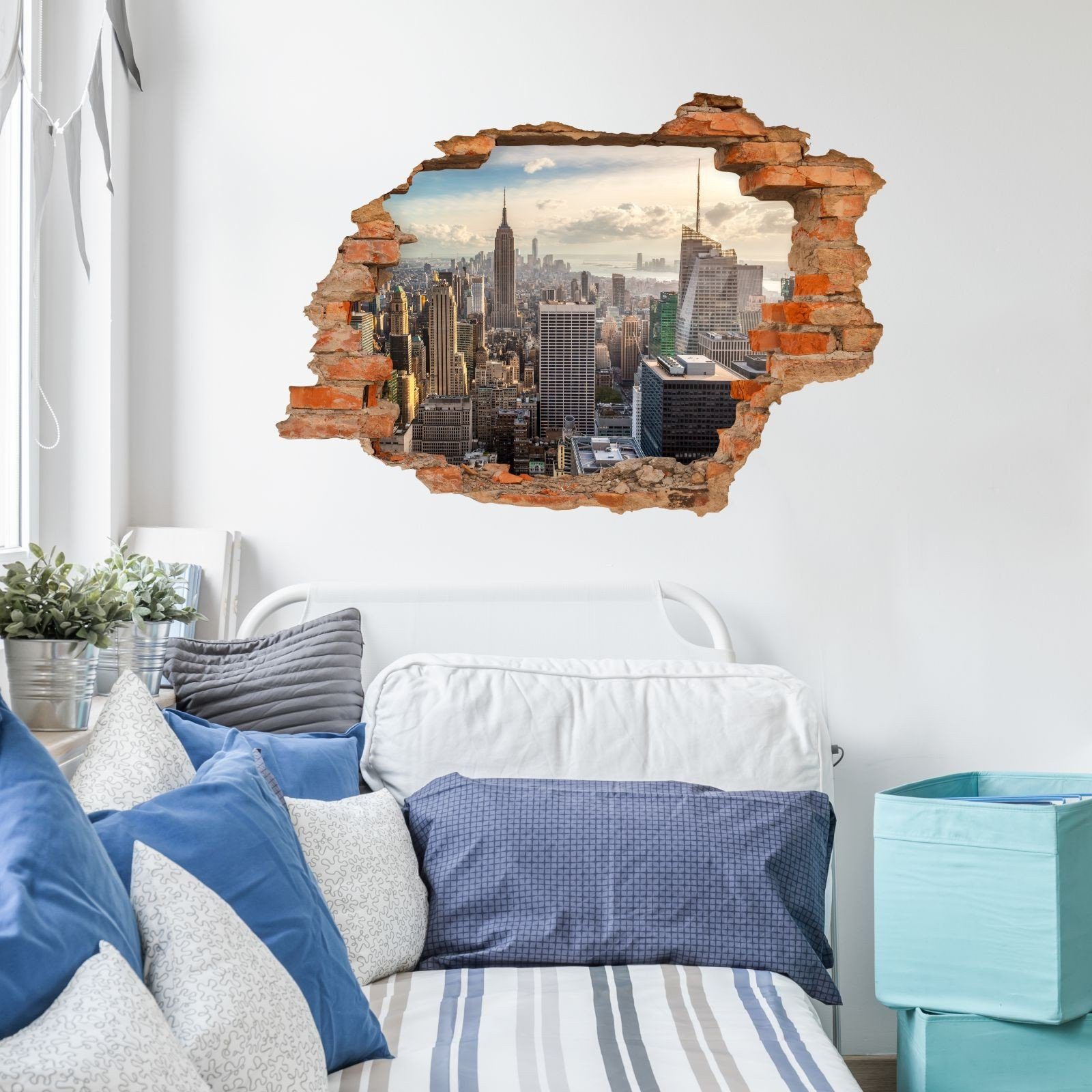 nikima Wandtattoo 146 New York Manhattan - Loch in der Wand (PVC-Folie), in günstig online kaufen