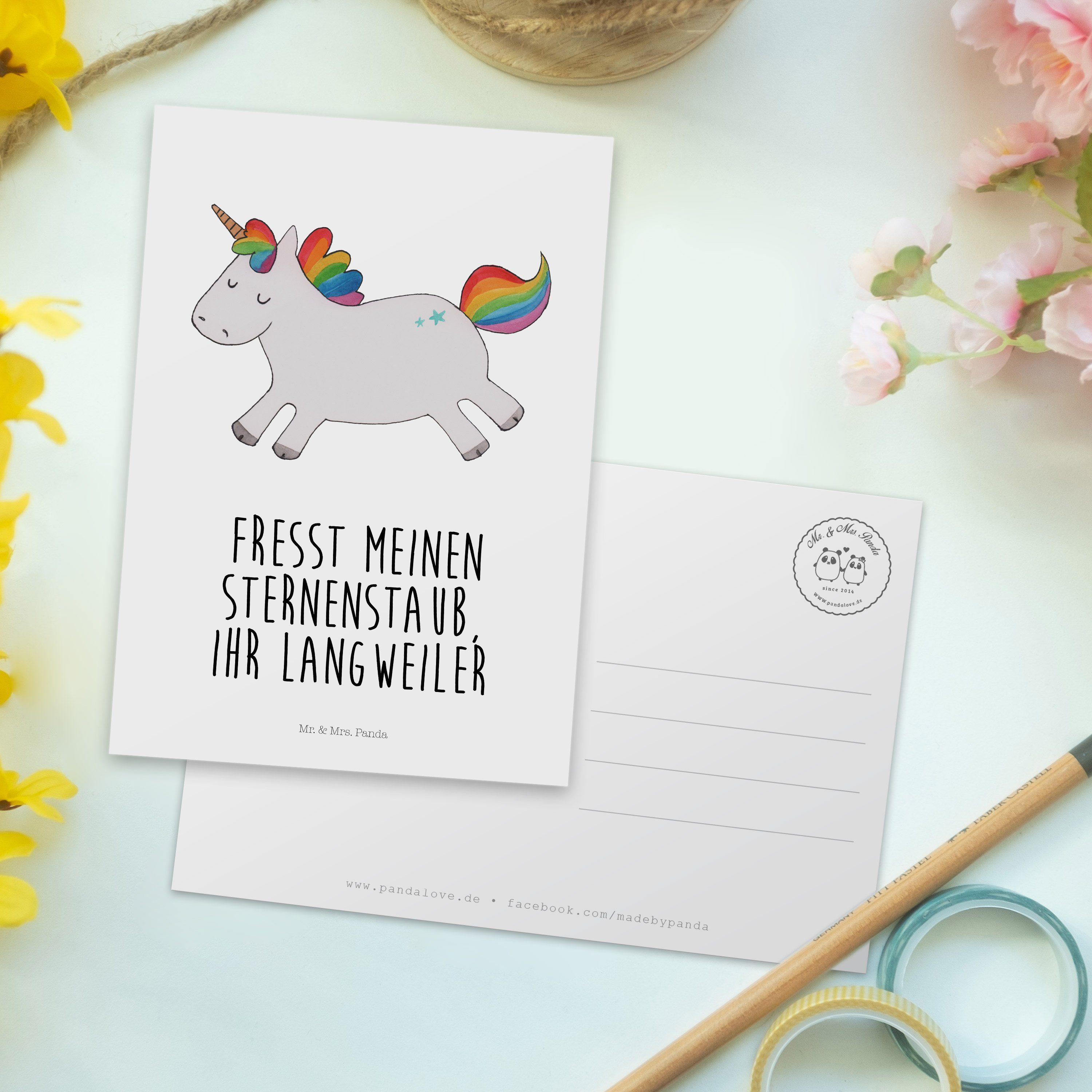 - Weiß Geschenk, Lachen, Postkarte Mrs. Einhörner, Mr. - Pegasus, Karte, & Panda Einhorn S Happy