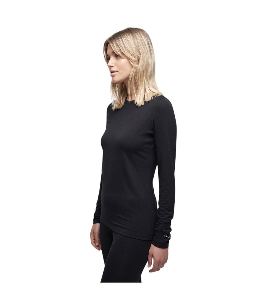 LÉ BENT Langarmshirt Unterwäsche Core Lightweight Crew (Viskose und Merinowolle) schwarz