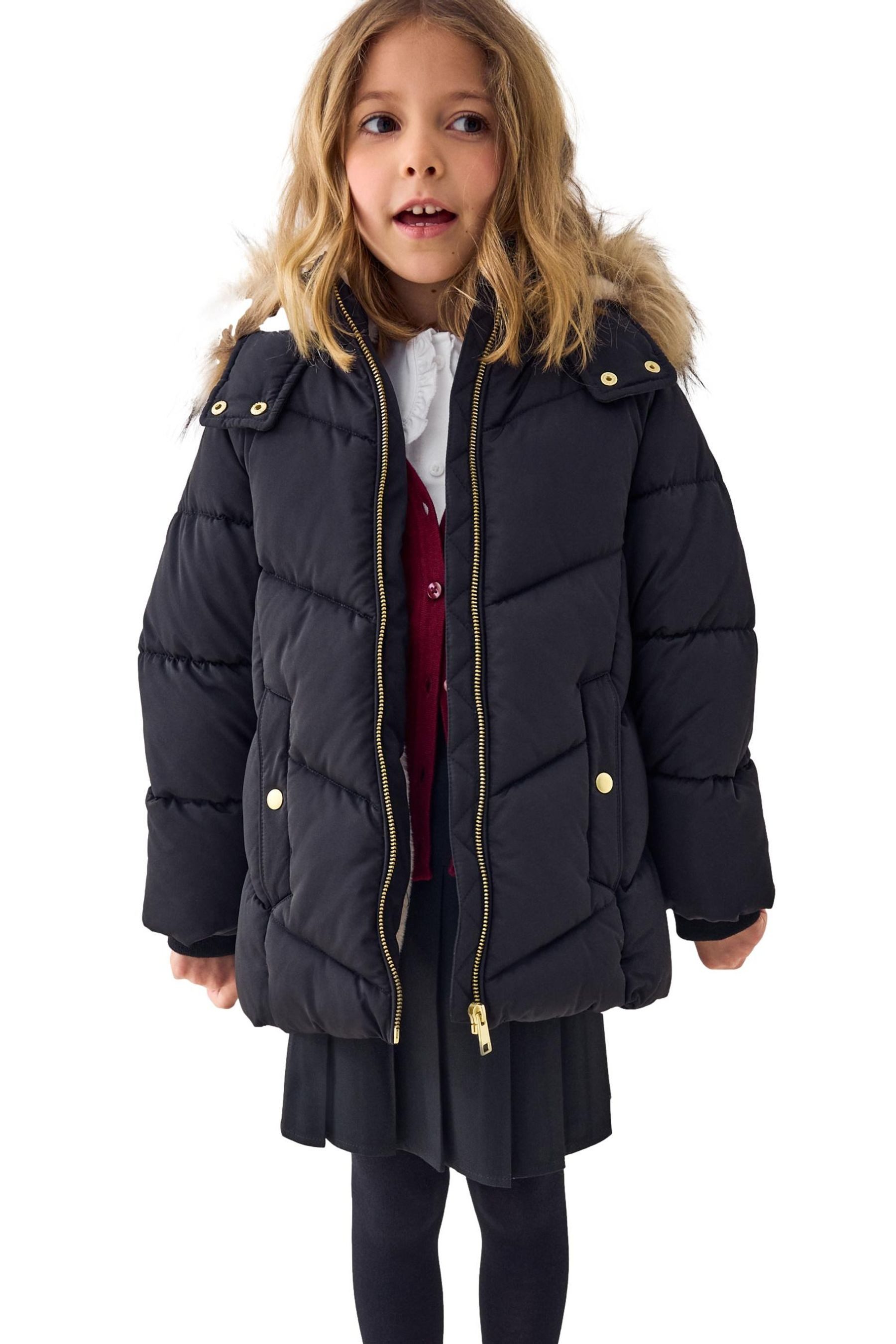 Next Steppjacke Wasserabweisende Steppjacke mit Kunstfellbesatz (1-St)