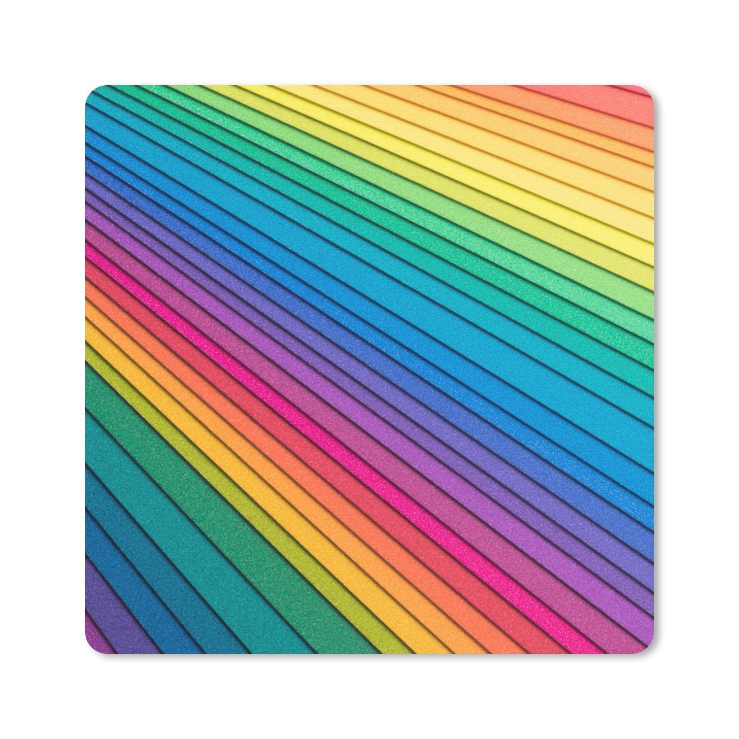 MuchoWow Mauspad Regenbogenfarbenes Papier (1-St), Mousepad, Schreibtisch Zubehör, Deko, 20x20 cm