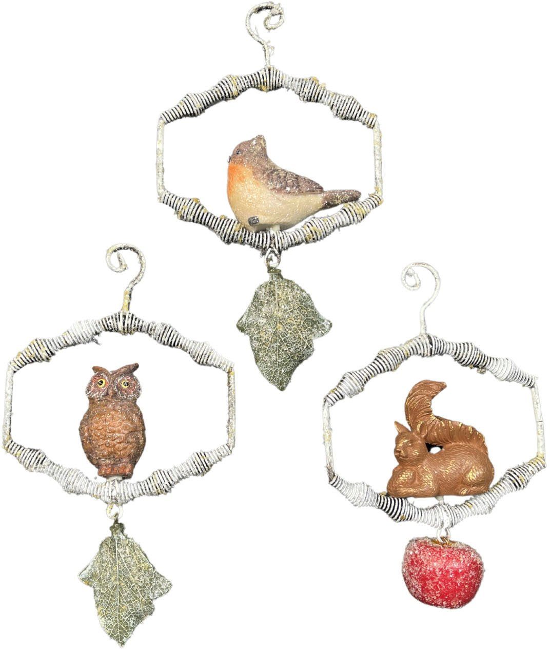 Myflair Möbel & Accessoires Dekohänger Weihnachtsdeko (Set, 3 St), mit Tierfiguren, Länge ca. 24 cm