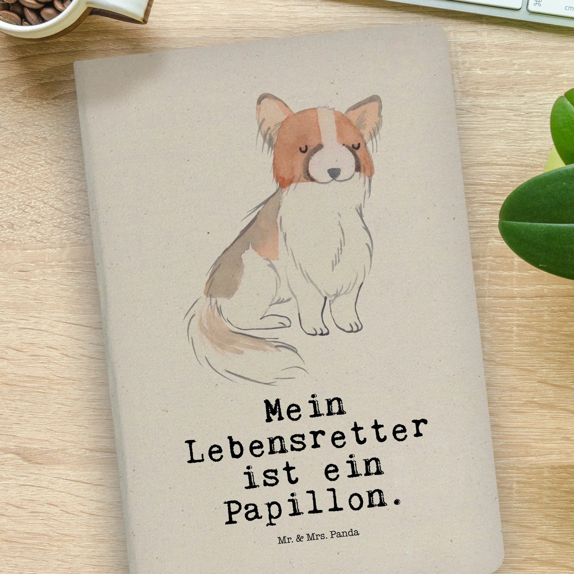 Thumbnail - Mr. & Mrs. Panda Notizbuch Papillon Lebensretter - Transparent - Geschenk, DIN A4 Notizbuch Für Mr. & Mrs. Panda, Bezaub...