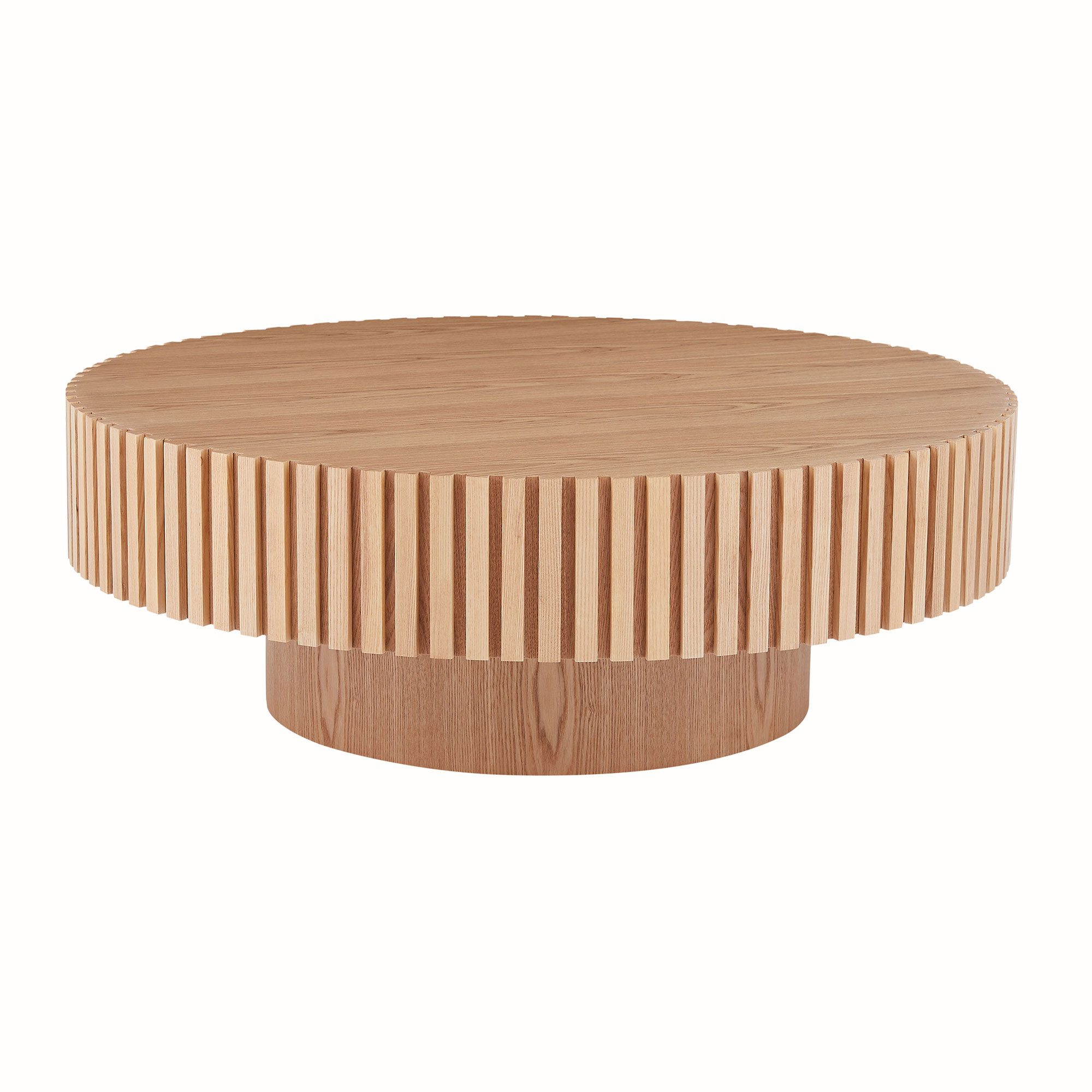 NJLyuhome Couchtisch Beistelltisch Runder Kaffetisch mit Massivholz-Rahmen, 80x35cm (1-St)
