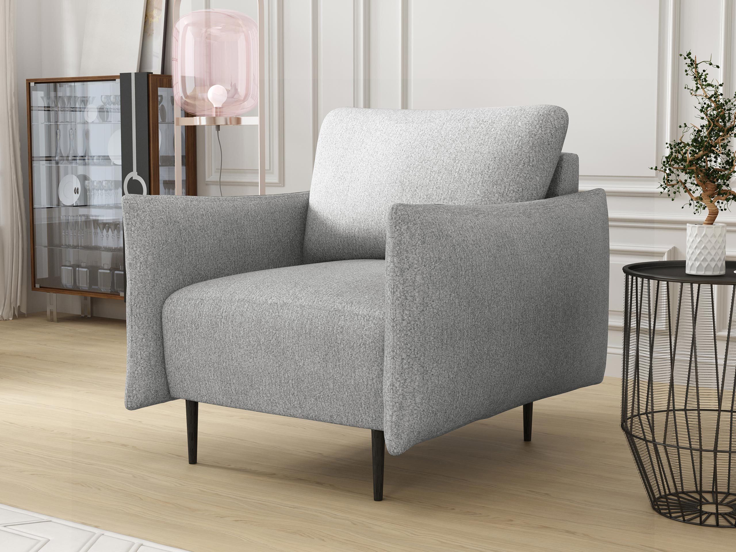 MIRJAN24 Sessel Lambi, Schwarze Metallfüße, 98x90x85 günstig online kaufen