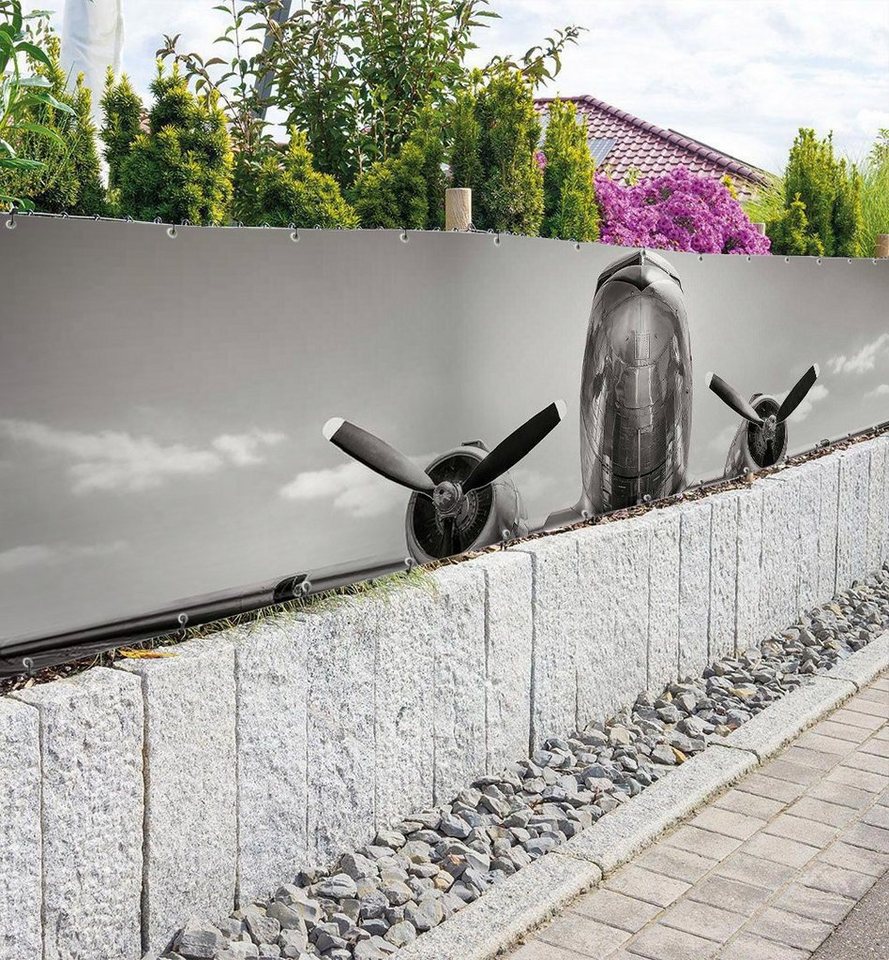 Thumbnail - MyMaxxi Sichtschutzzaunmatten Zaunbanner Flugzeug Klassiker 3 Sichtschutz Garten Zaun