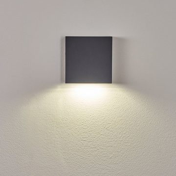 hofstein Außen-Wandleuchte »Meida« LED Außenmoderne Außenlampe aus Metall in Anthrazit, 4000 Kelvin, Wandlampe mit Up & Down Lichteffekt, LED, 800 Lumen, IP54
