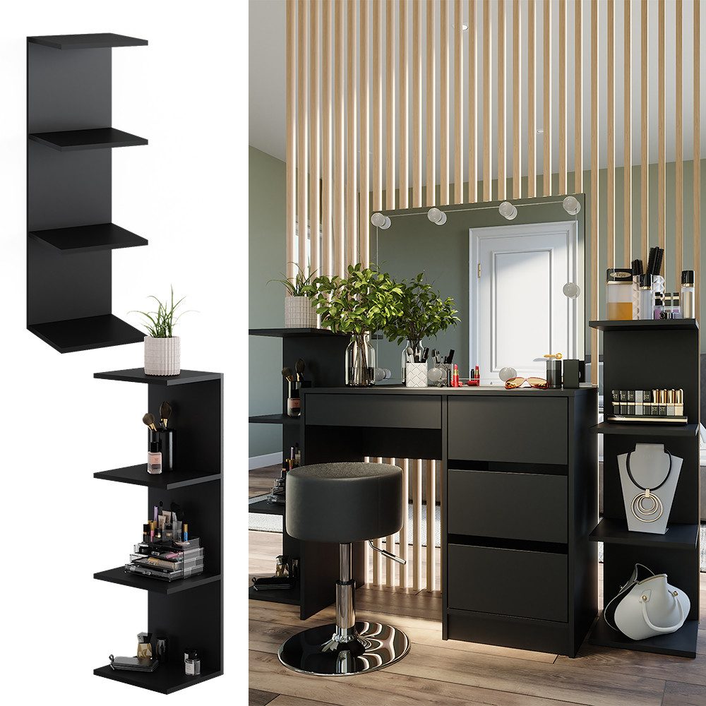 Vicco Bücherregal Paolo, Schwarz, 30 x 95 cm 2er Set günstig online kaufen