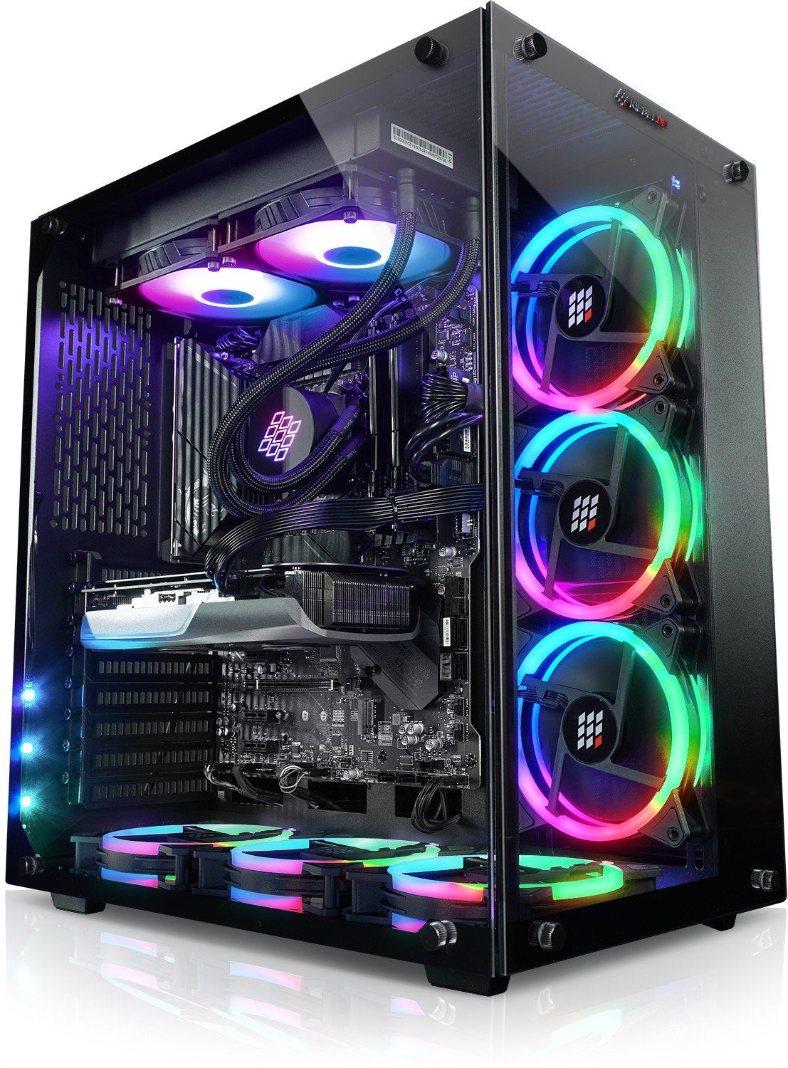 Kiebel Panorama Gaming-PC (Intel Core i9 Intel Core i9-12900KF, RTX 4070, 32 GB RAM, 2000 GB HDD, 1000 GB SSD, Wasserkühlung, RGB-Beleuchtung, WLAN)