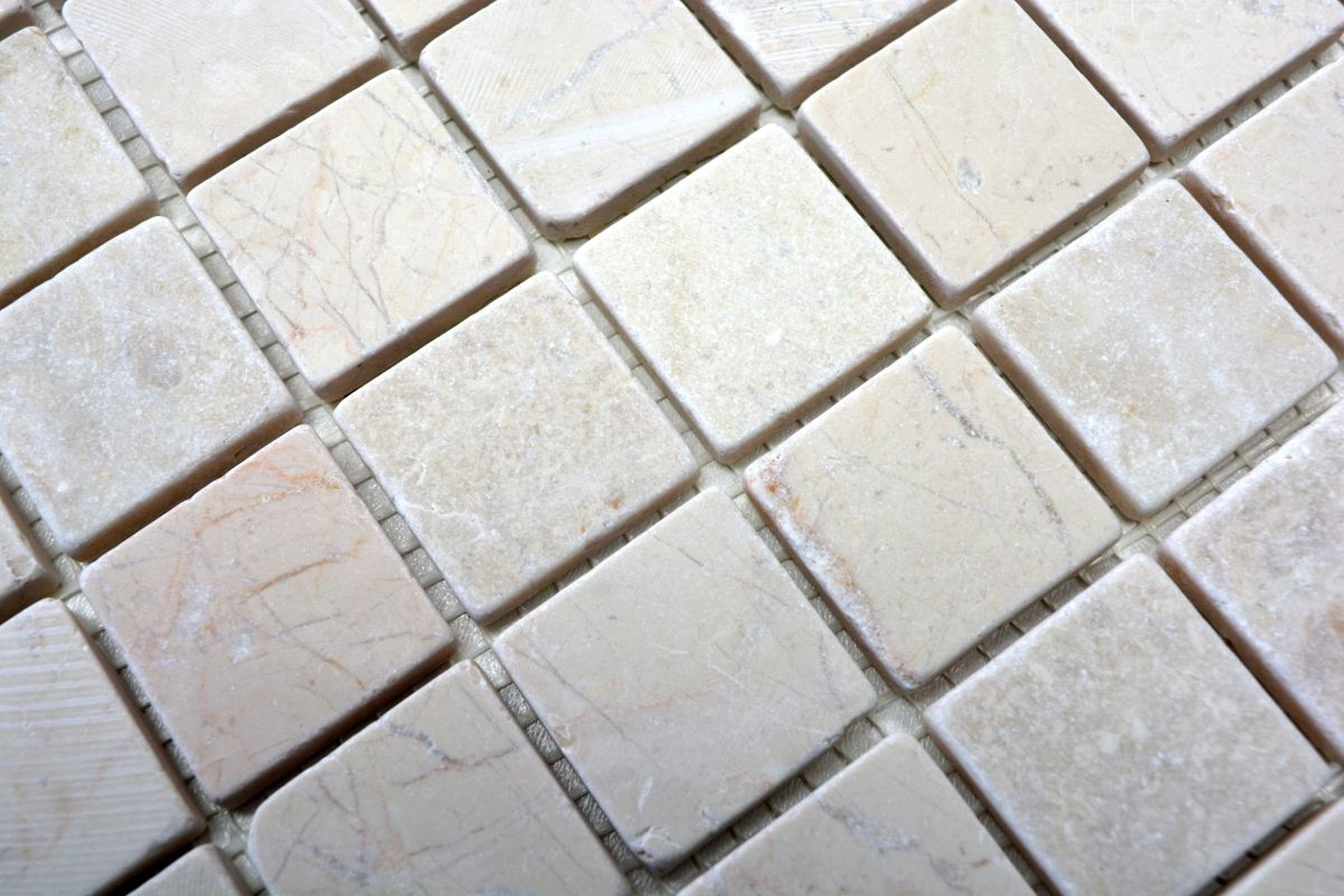 Küche Fliese Mosani elfenbein Bad Marmor Mosaik WC hellbeige Mosaikfliesen creme